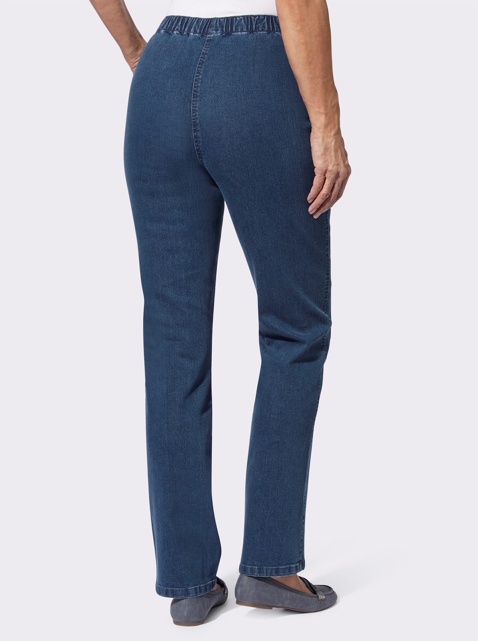 Džíny s poklopcem - sepraná modrá stone