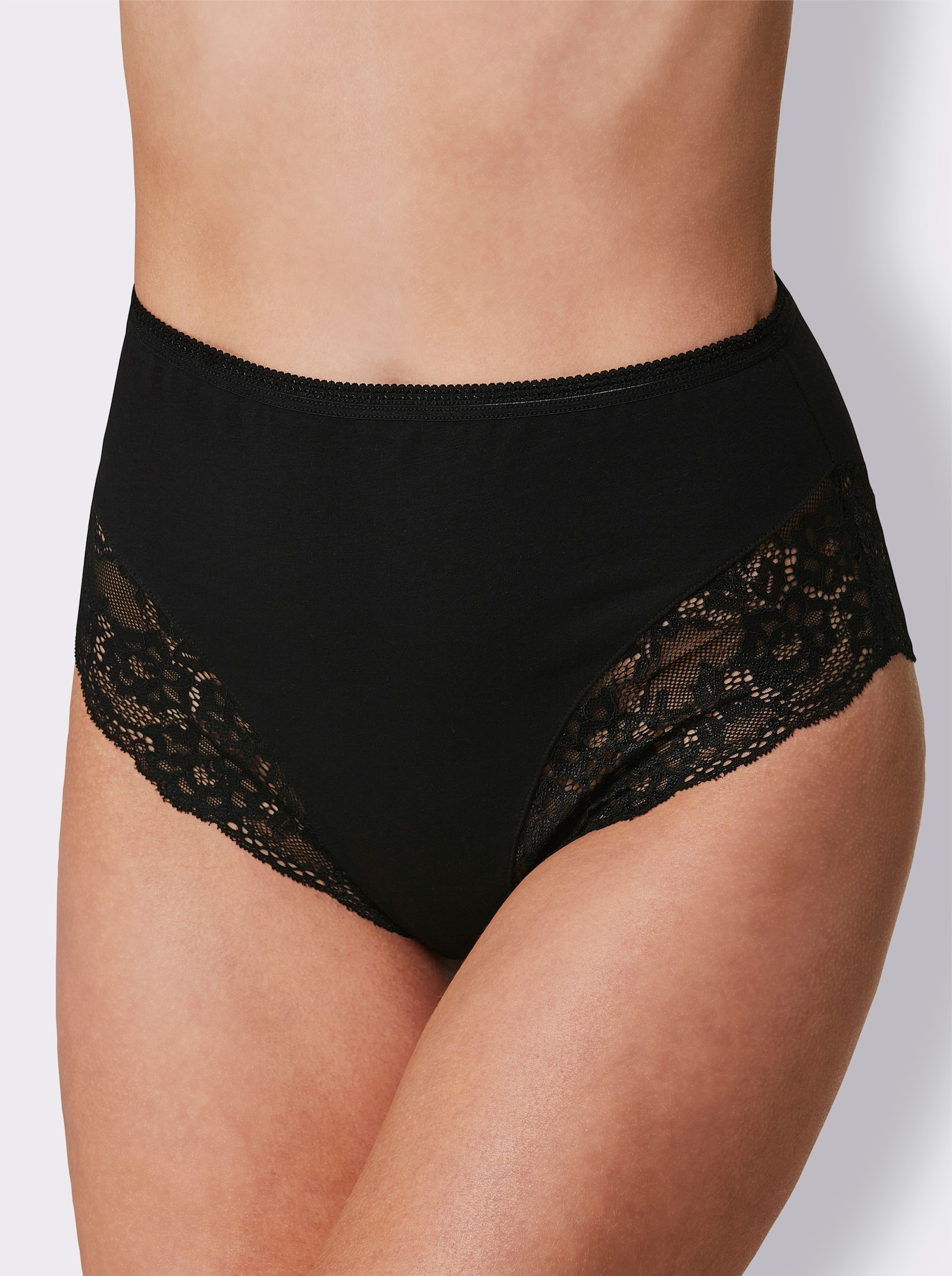 wäschepur Tailleslip met kant - zwart