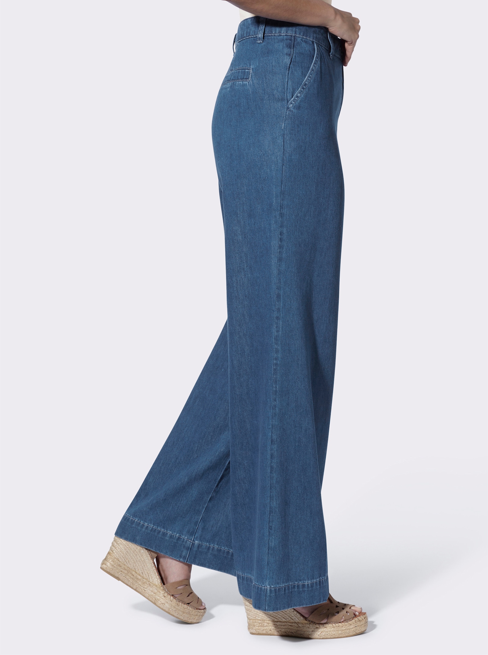 heine Jeans mit weitem Bein - jeansblau