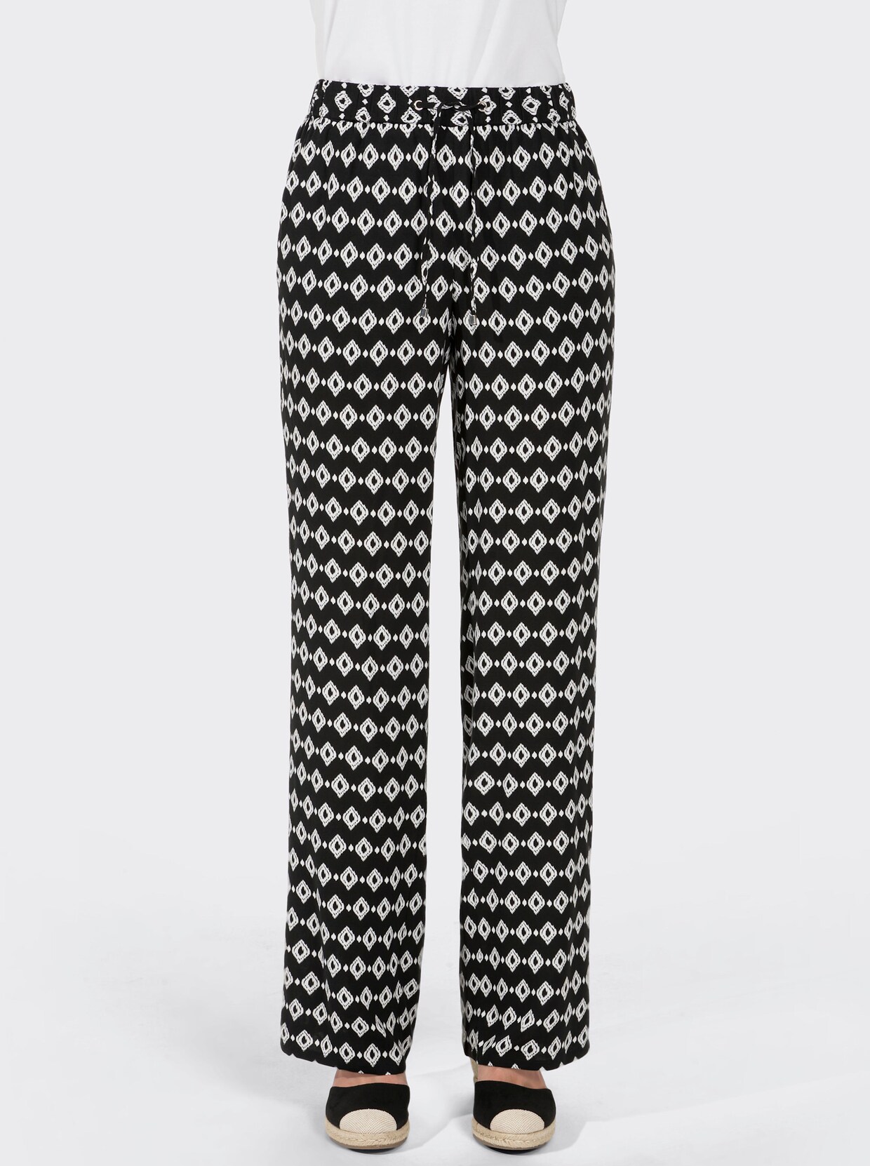 Schlupfhose - schwarz-gemustert