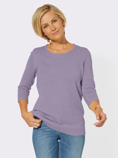 Bouclé-Pullover mit 3/4-Ärmeln - flieder