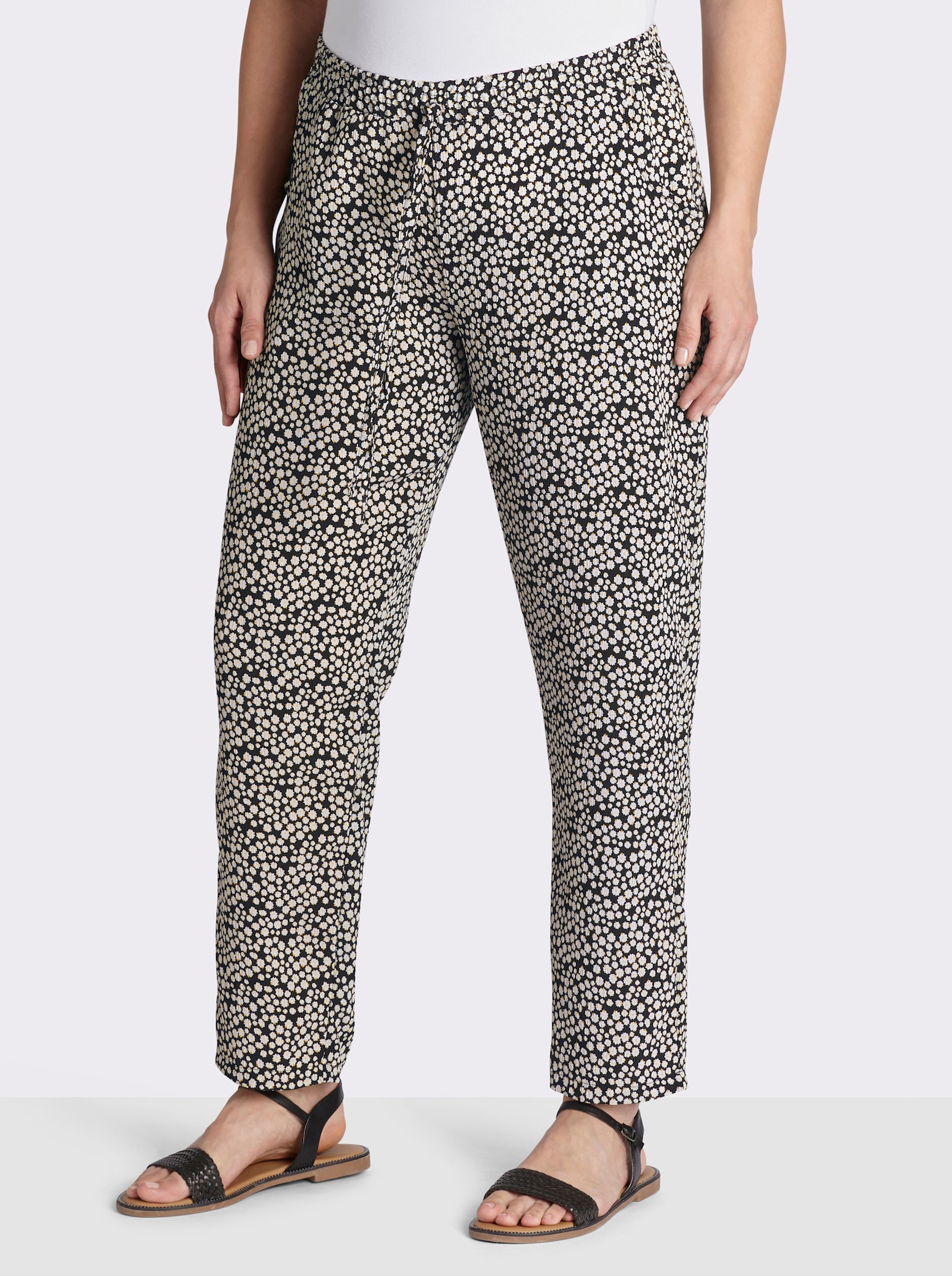 Schlupfhose im Doppelpack - schwarz + schwarz-weiß-bedruckt