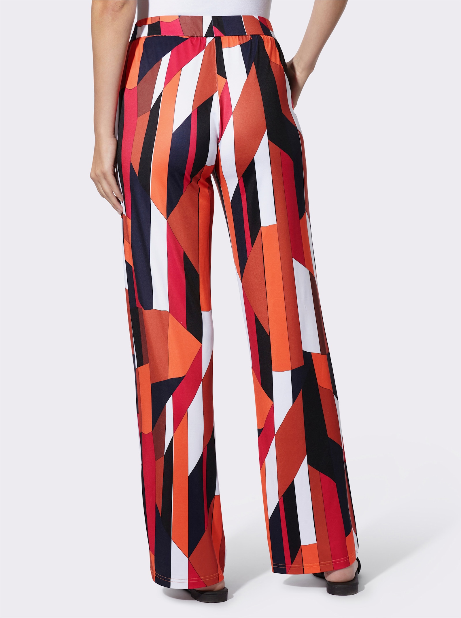 heine Pantalon imprimé - orange-marine imprimé