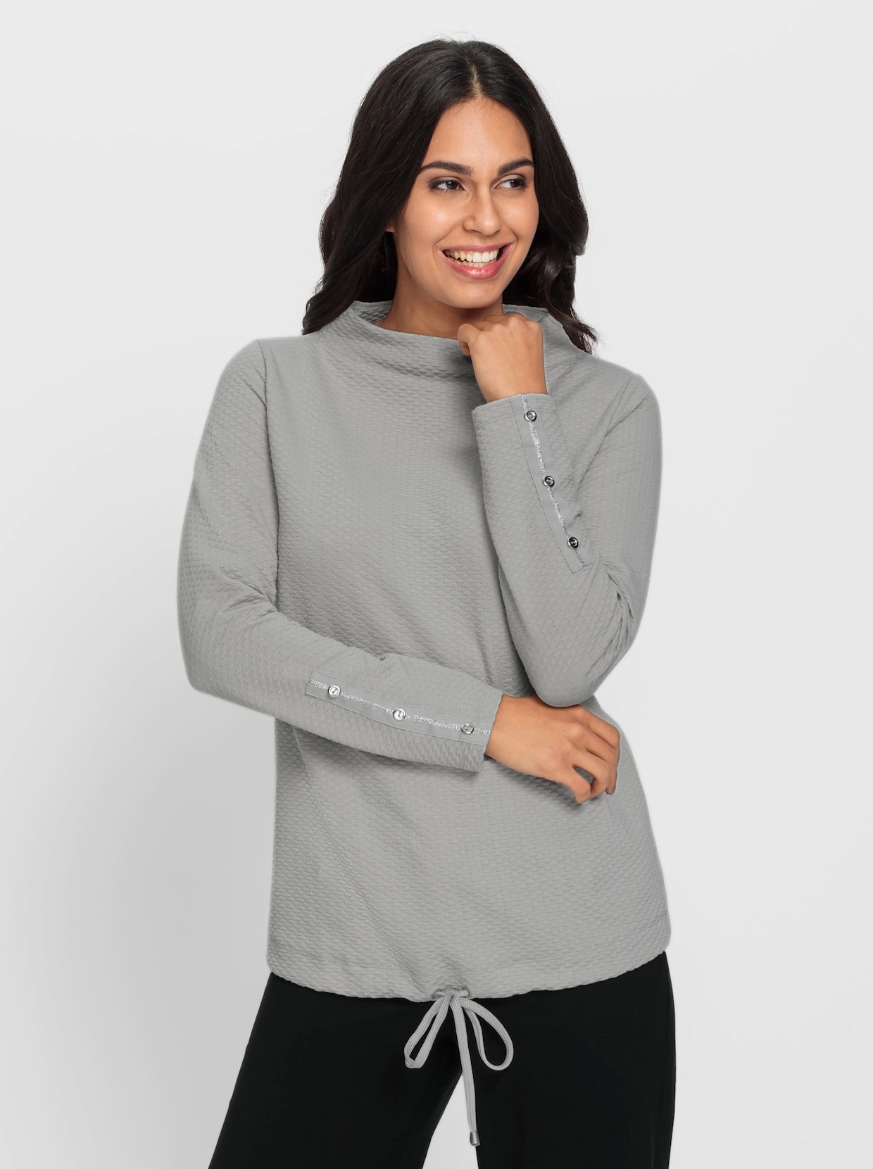 Langarmshirt - steingrau