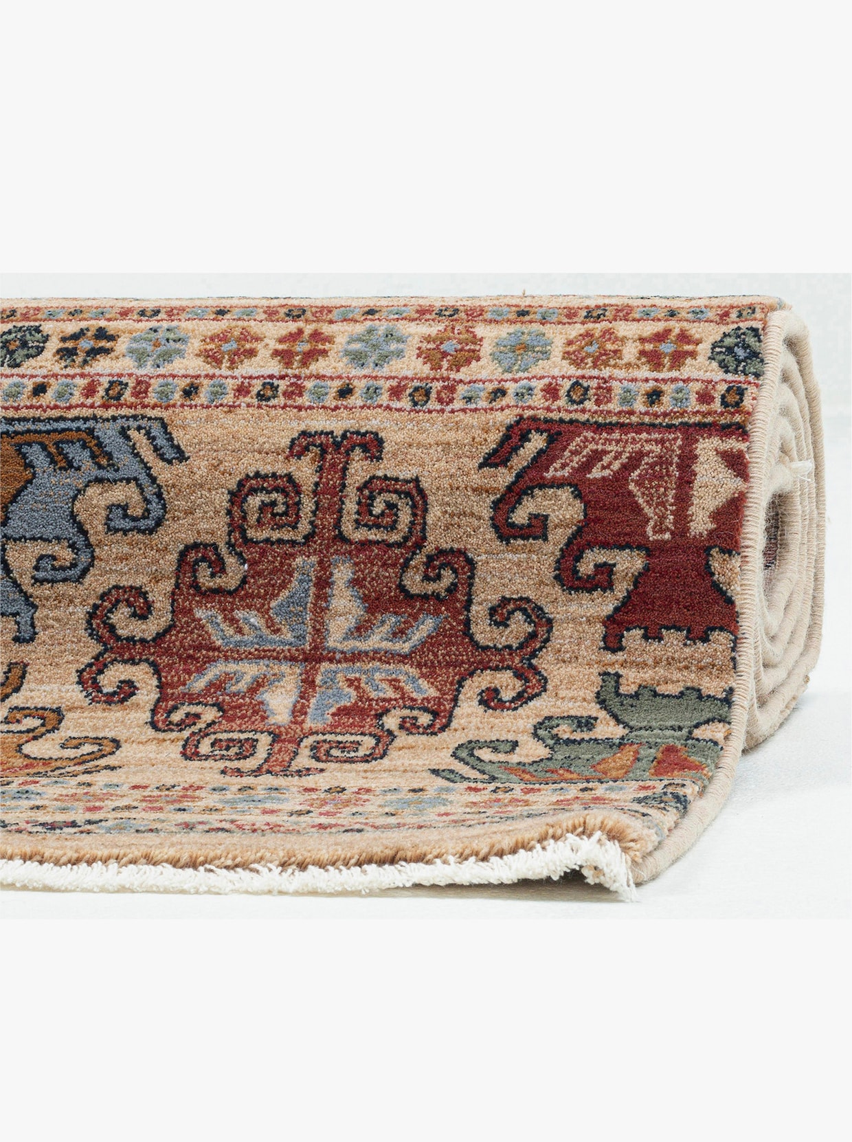 Theko Teppich - beige-gemustert