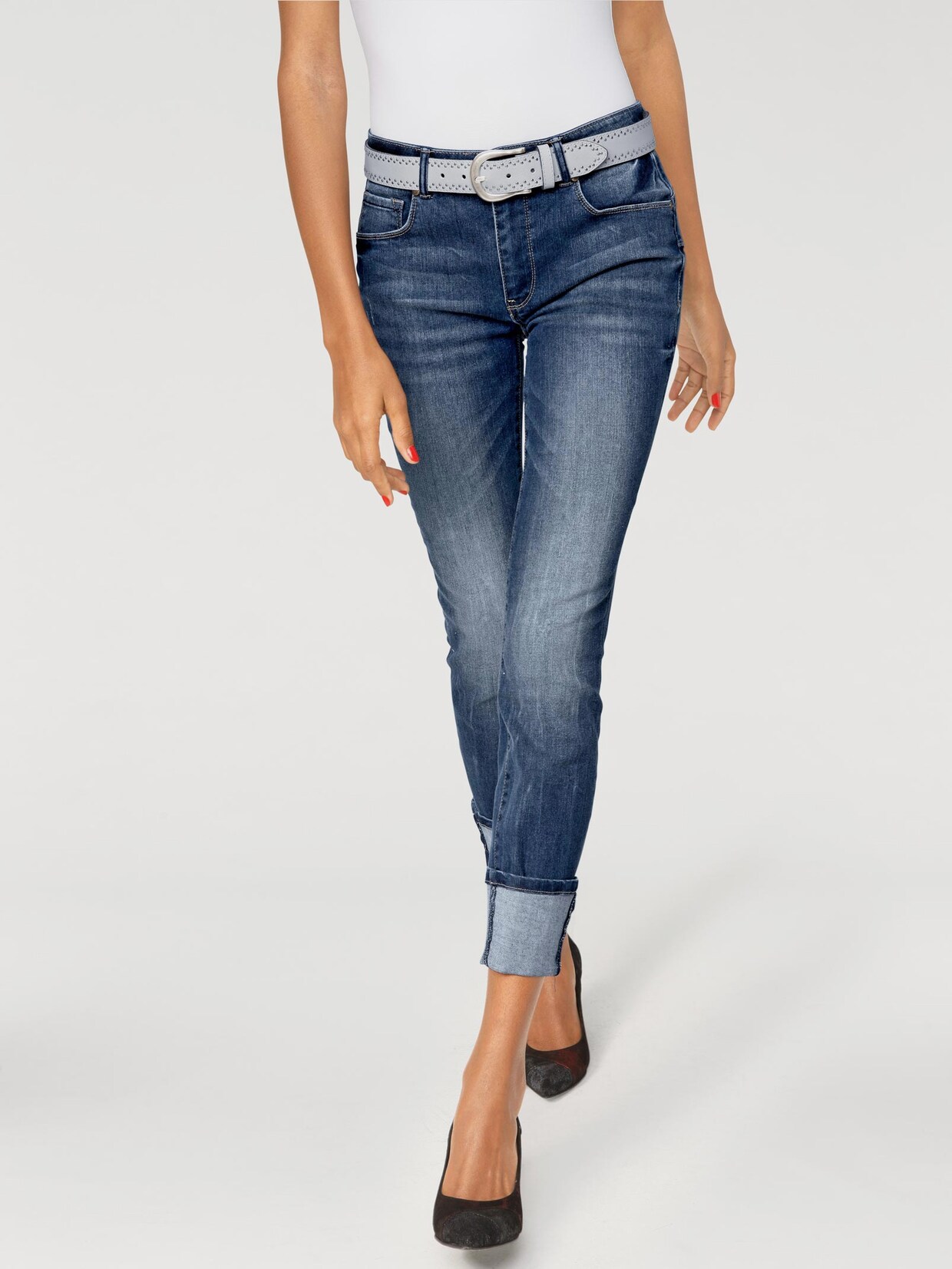 Linea Tesini Bauchweg-Jeans - blue denim
