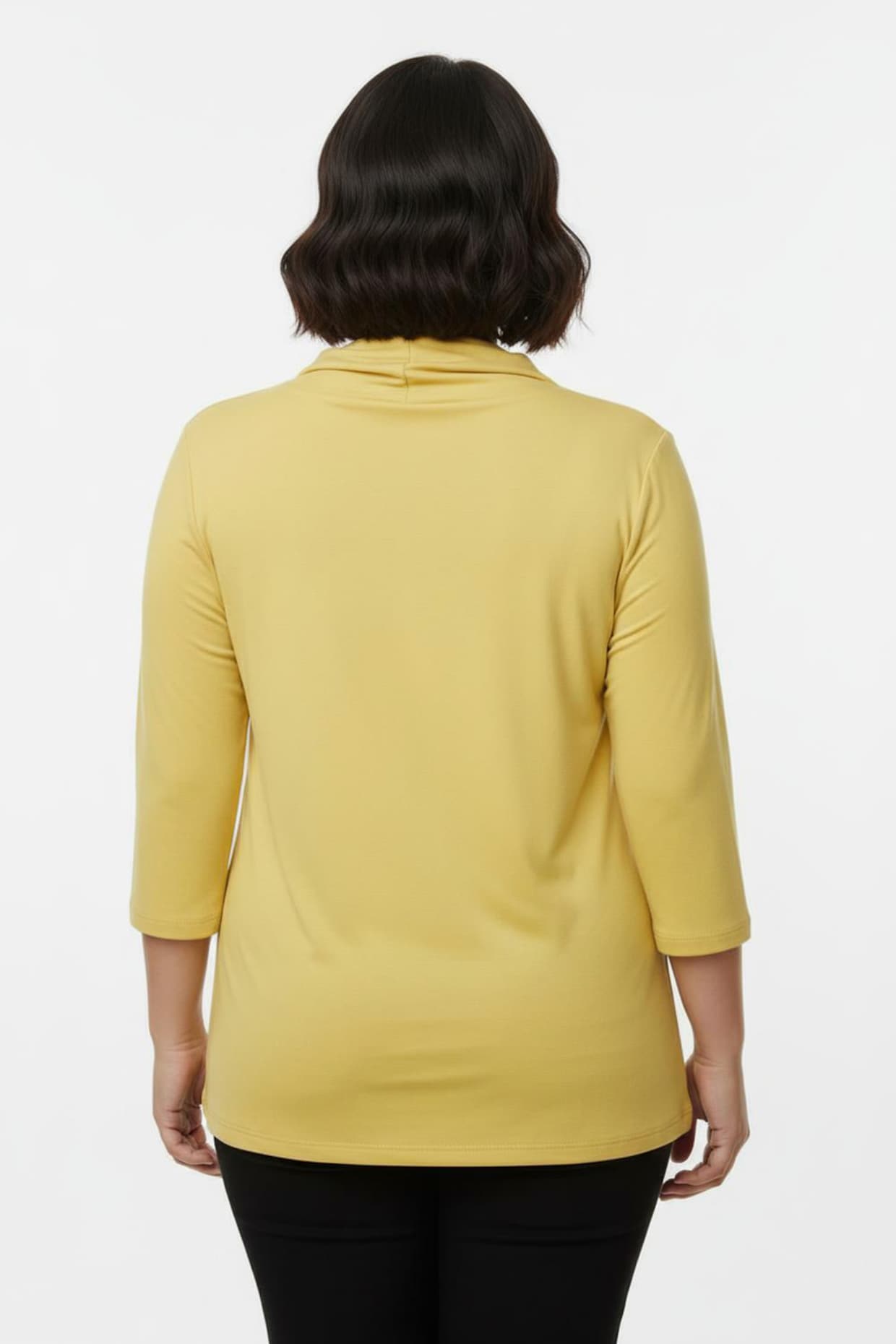 Wasserfallshirt mit 3/4-langen Ärmeln - limone