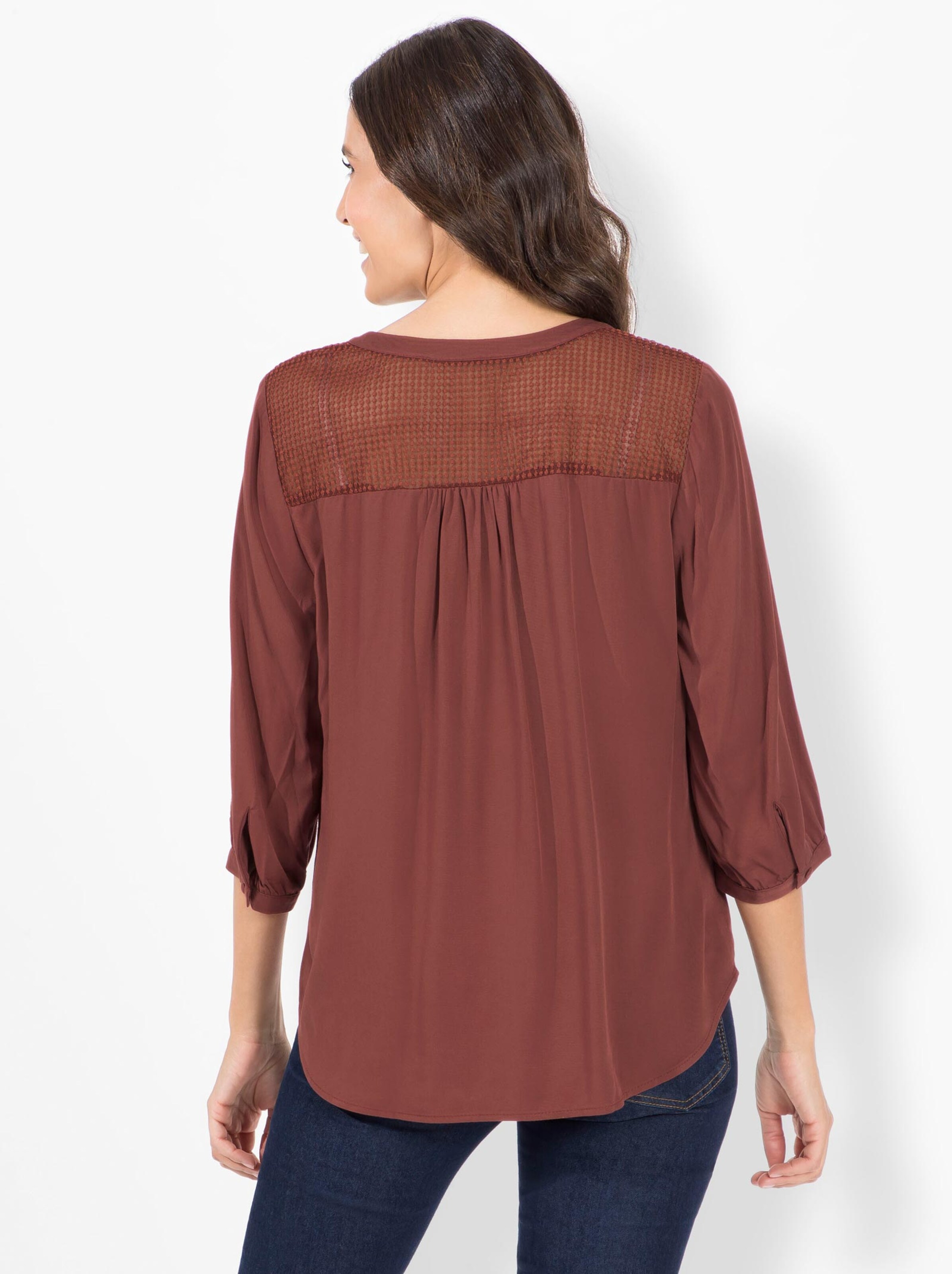 Damenmode Blusen Schlupfbluse in rotbraun Damenmode Blusen Schlupfbluse in rotbraun