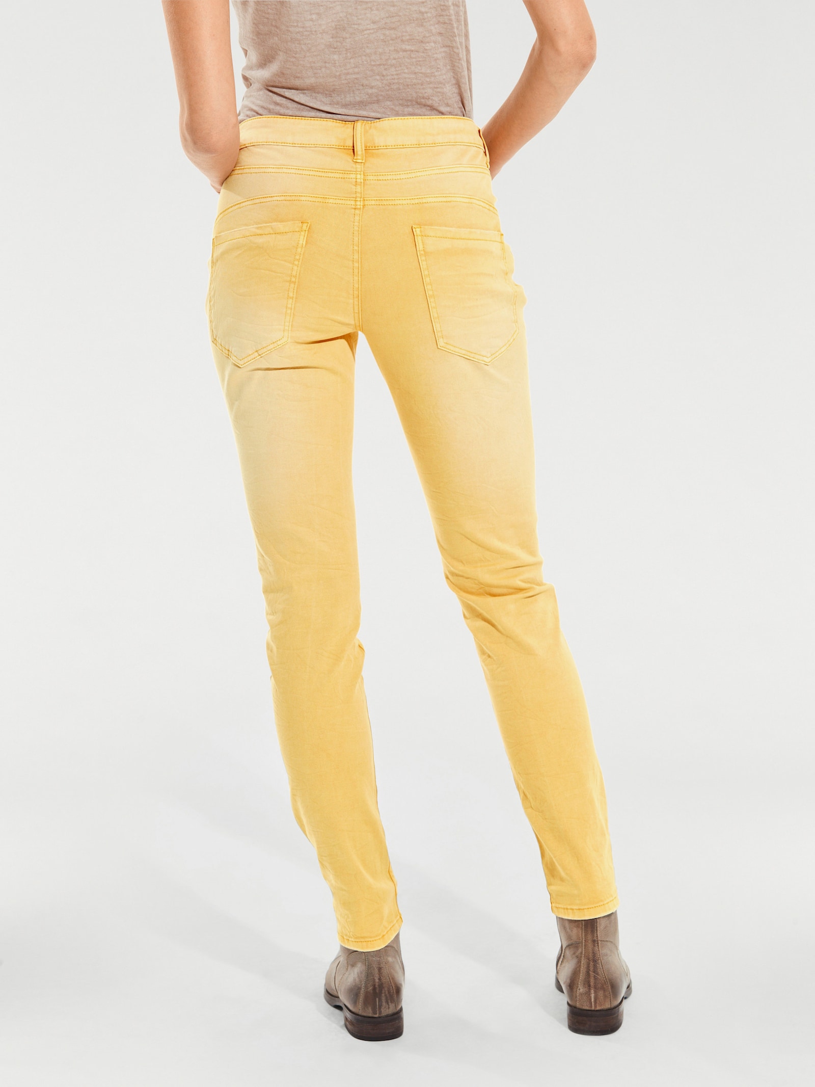 heine Boyfriend-Hose im modischen Used-Look - mais