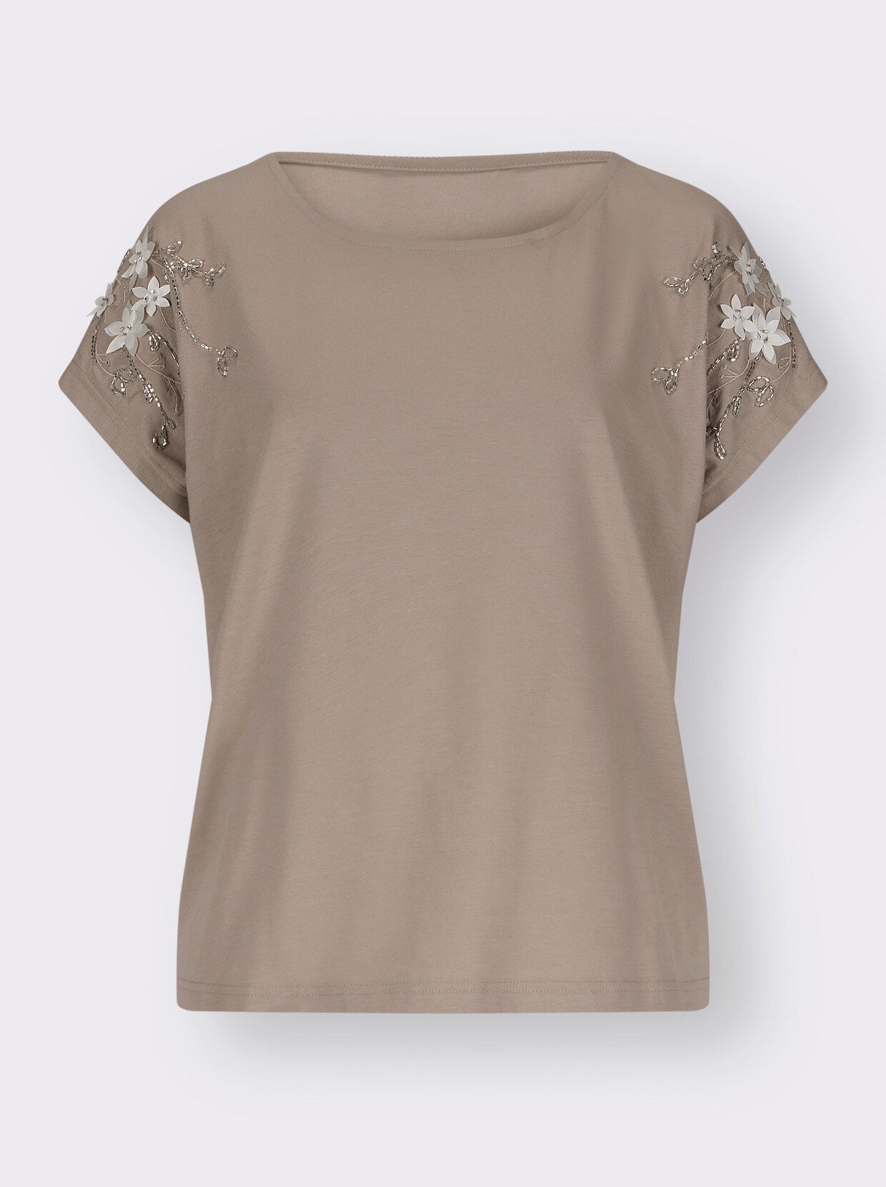 Shirt met ronde hals - sesam
