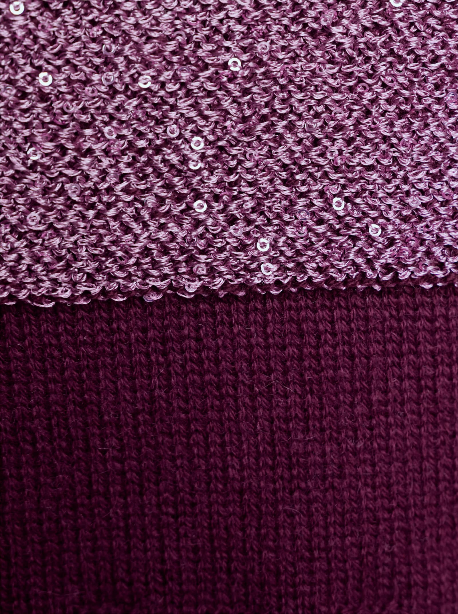 CREATION L PREMIUM Wollpullover mit Paillettengarn - burgund