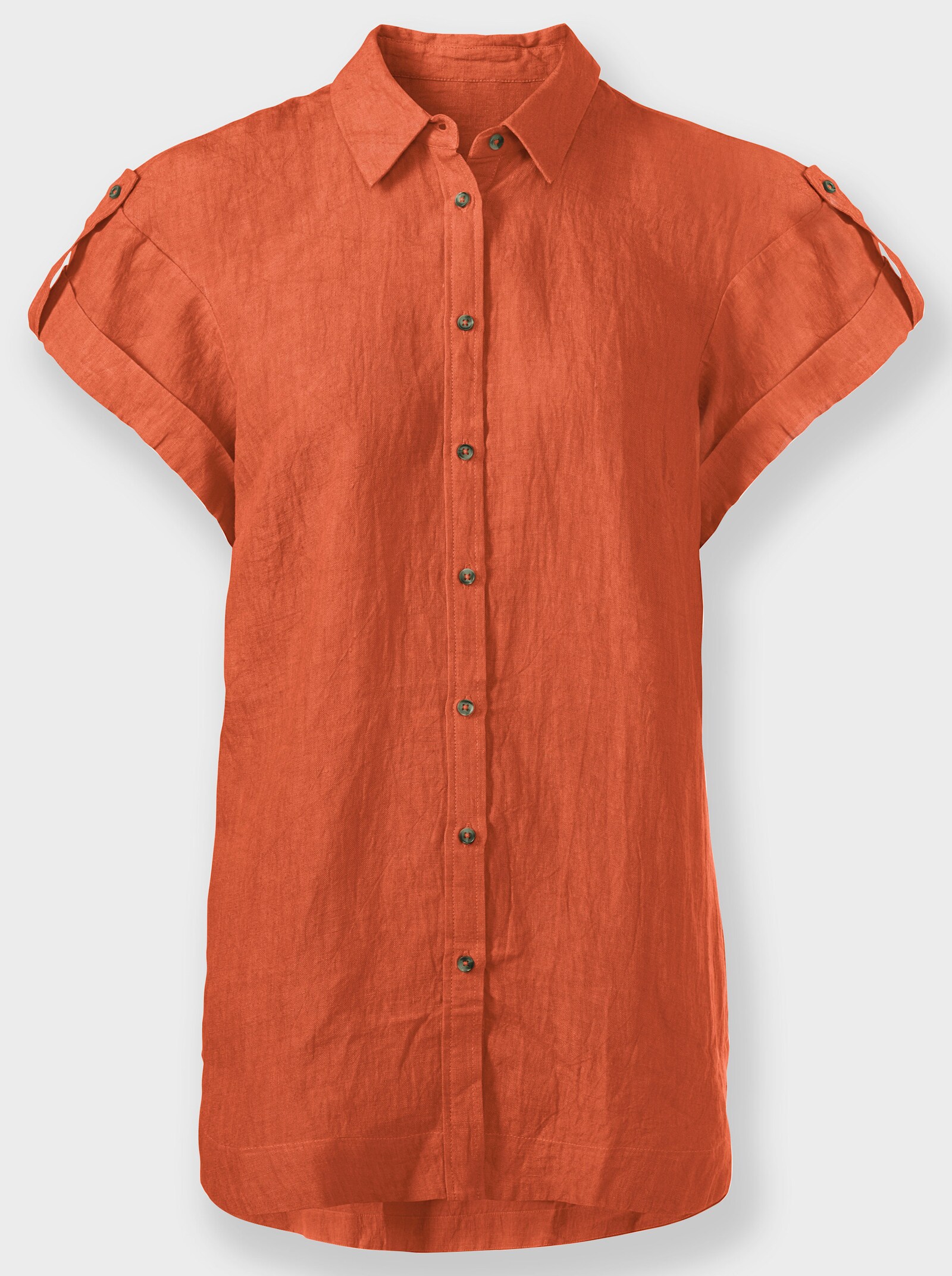 heine Leinenbluse mit Seitenschlitzen - orange