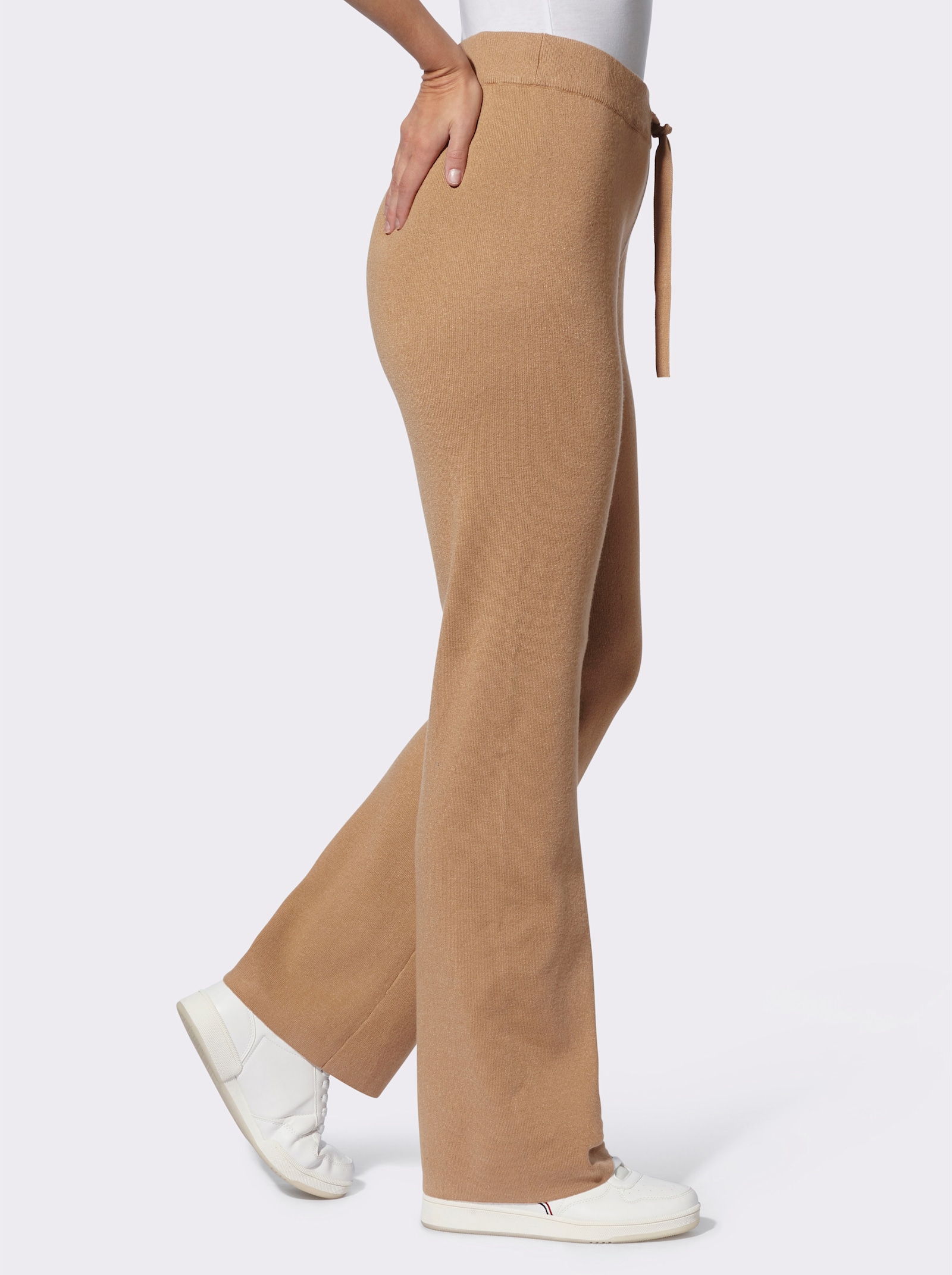 heine Strickhose mit leicht ausgestelltem Bein - camel