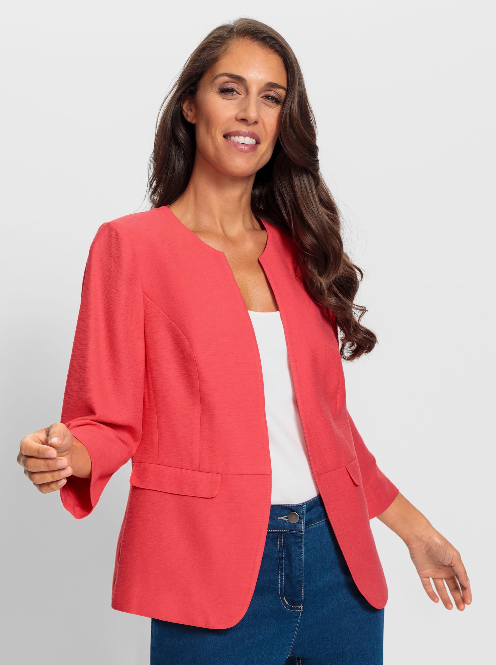 heine Kurzblazer mit Zierpatten - hummer