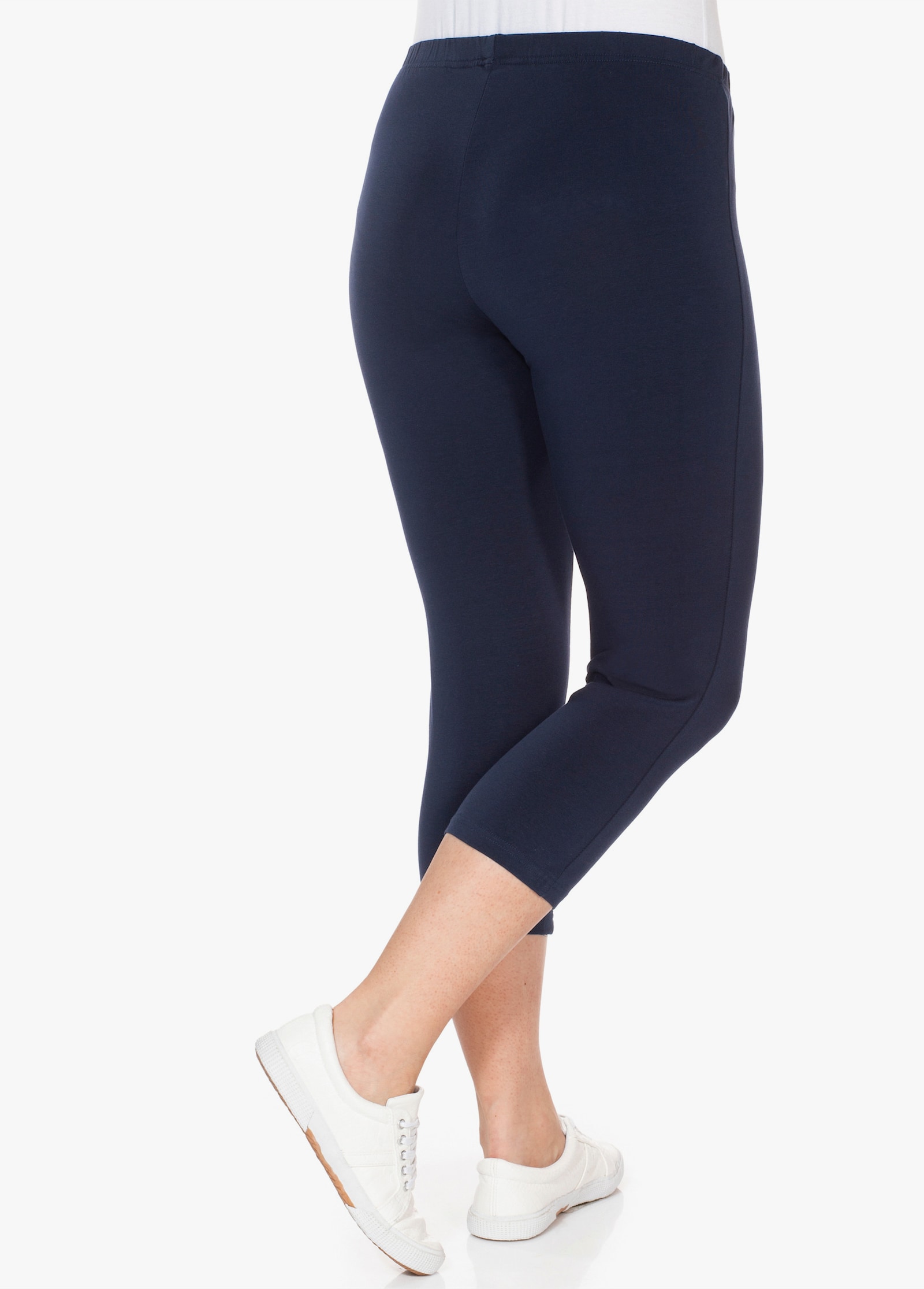 sheego Caprilegging met elastische band - marine