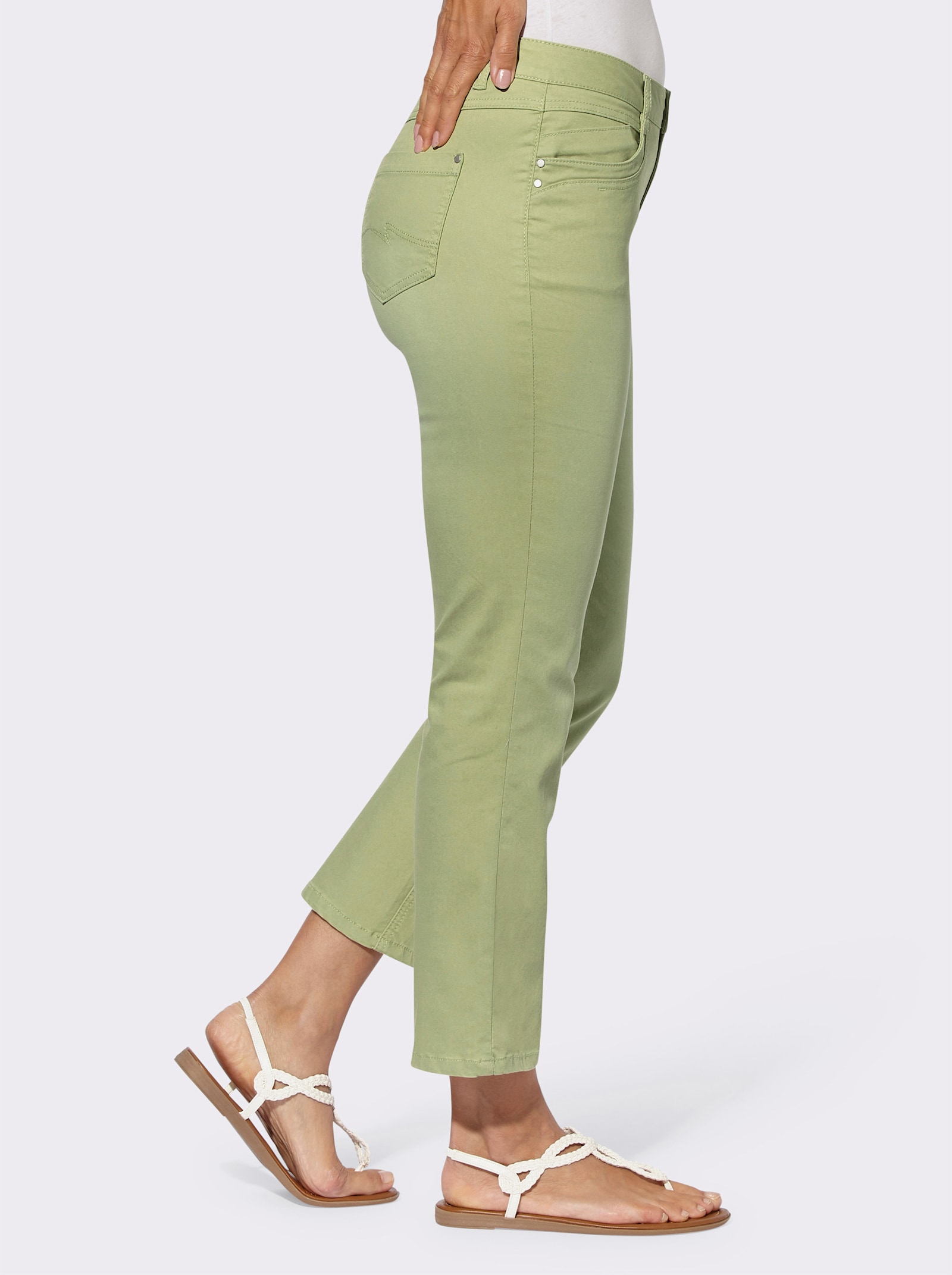 7/8-Jeans in 5-Pocket-Form - lindgrün