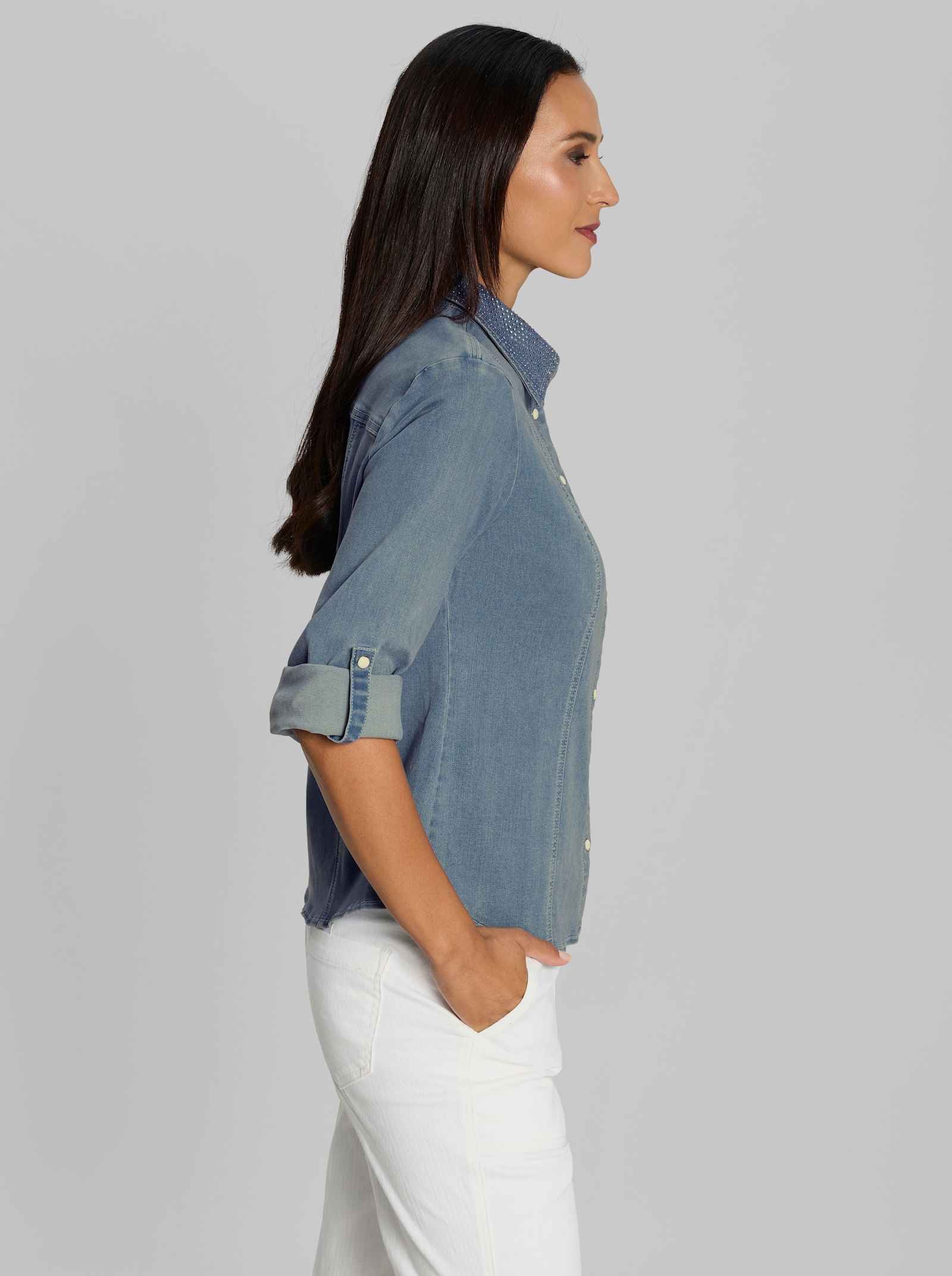 heine Hemdbluse aus Denim - blue-bleached
