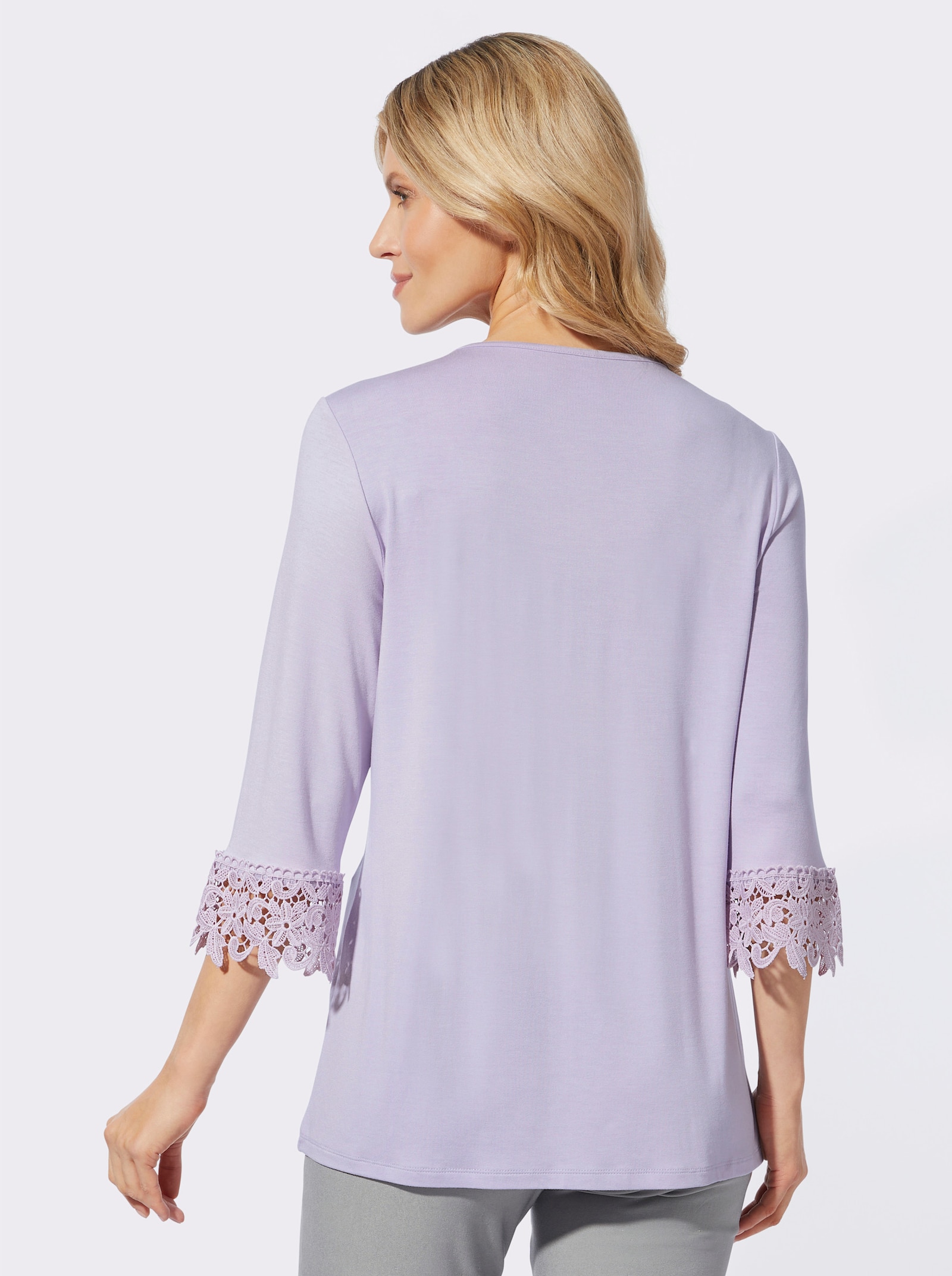 Tunika s jemnou krajkou - šeříková