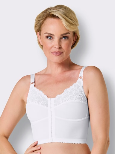 wäschepur Vorderverschluss-BH ohne Bügel - weiß