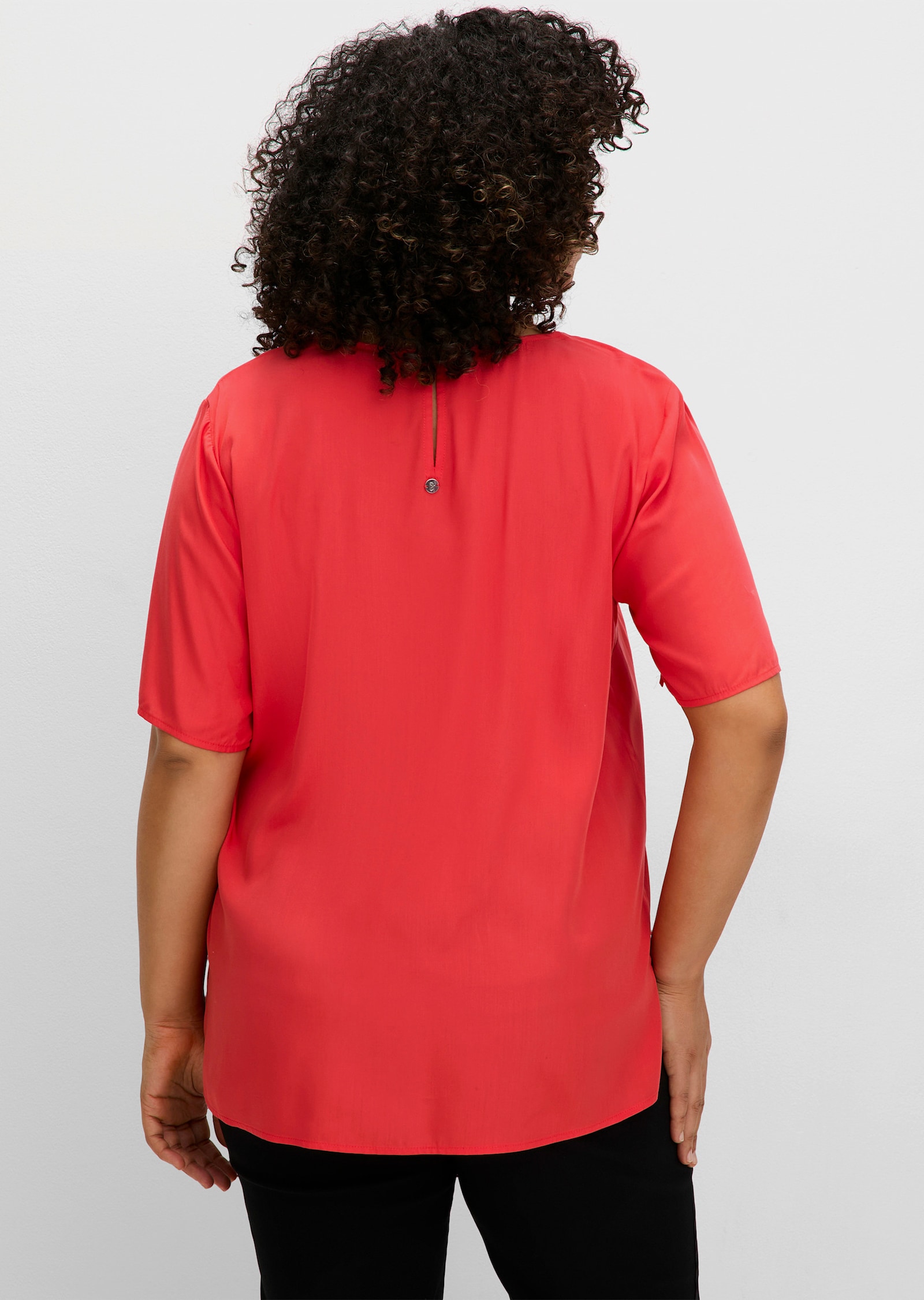 sheego Tunika mit Blumenprint und V-Ausschnitt - hummer