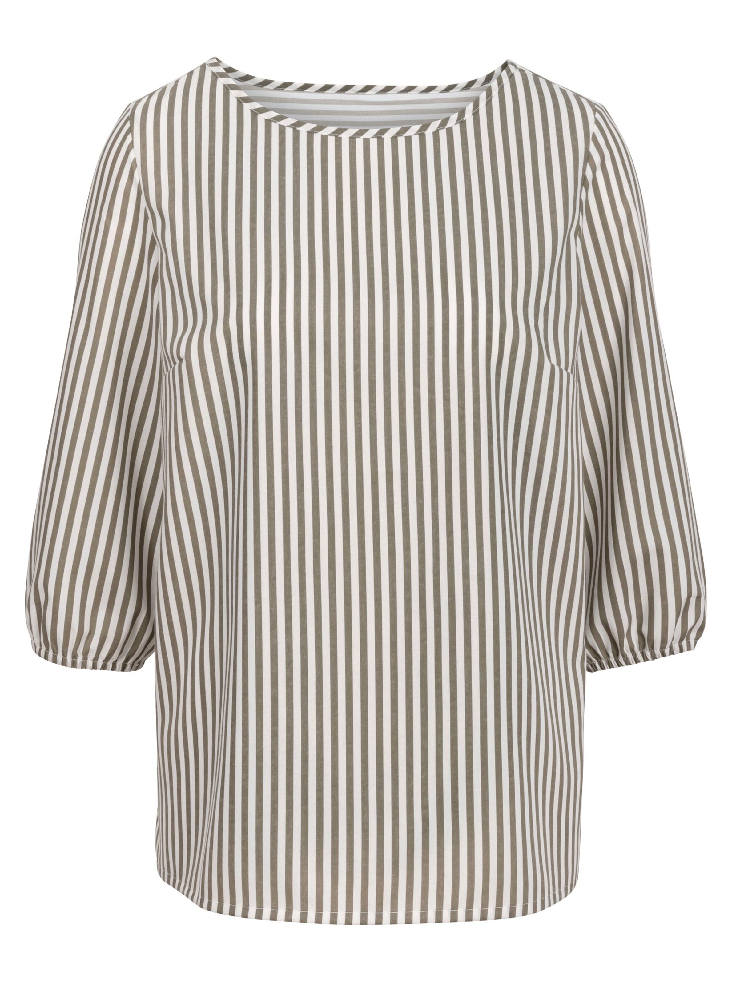 Bluse - taupe-gestreift