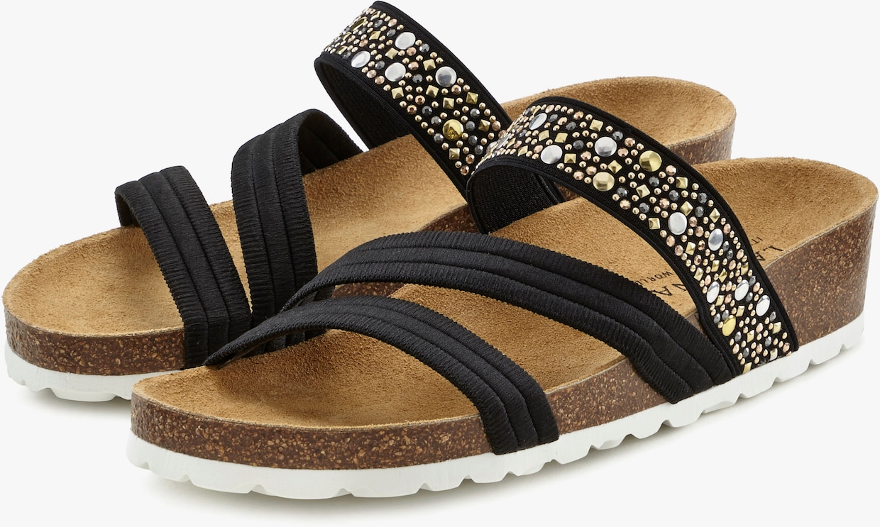 LASCANA Slippers - zwart