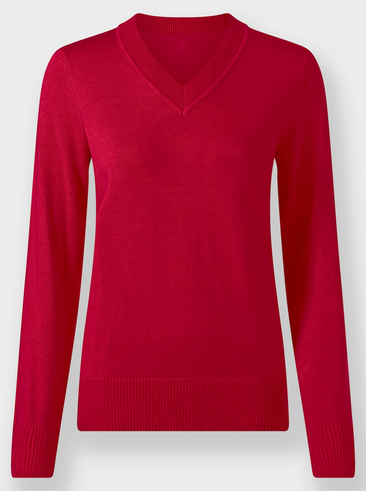 Pullover met V-hals - rood