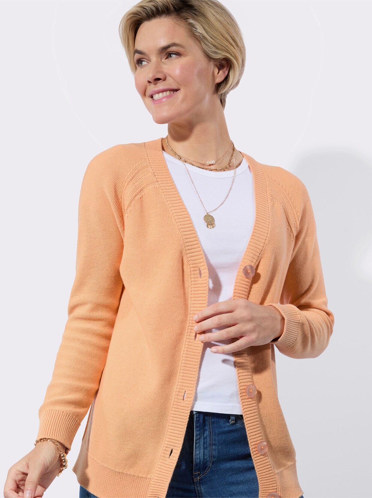 Strickjacke - apricot