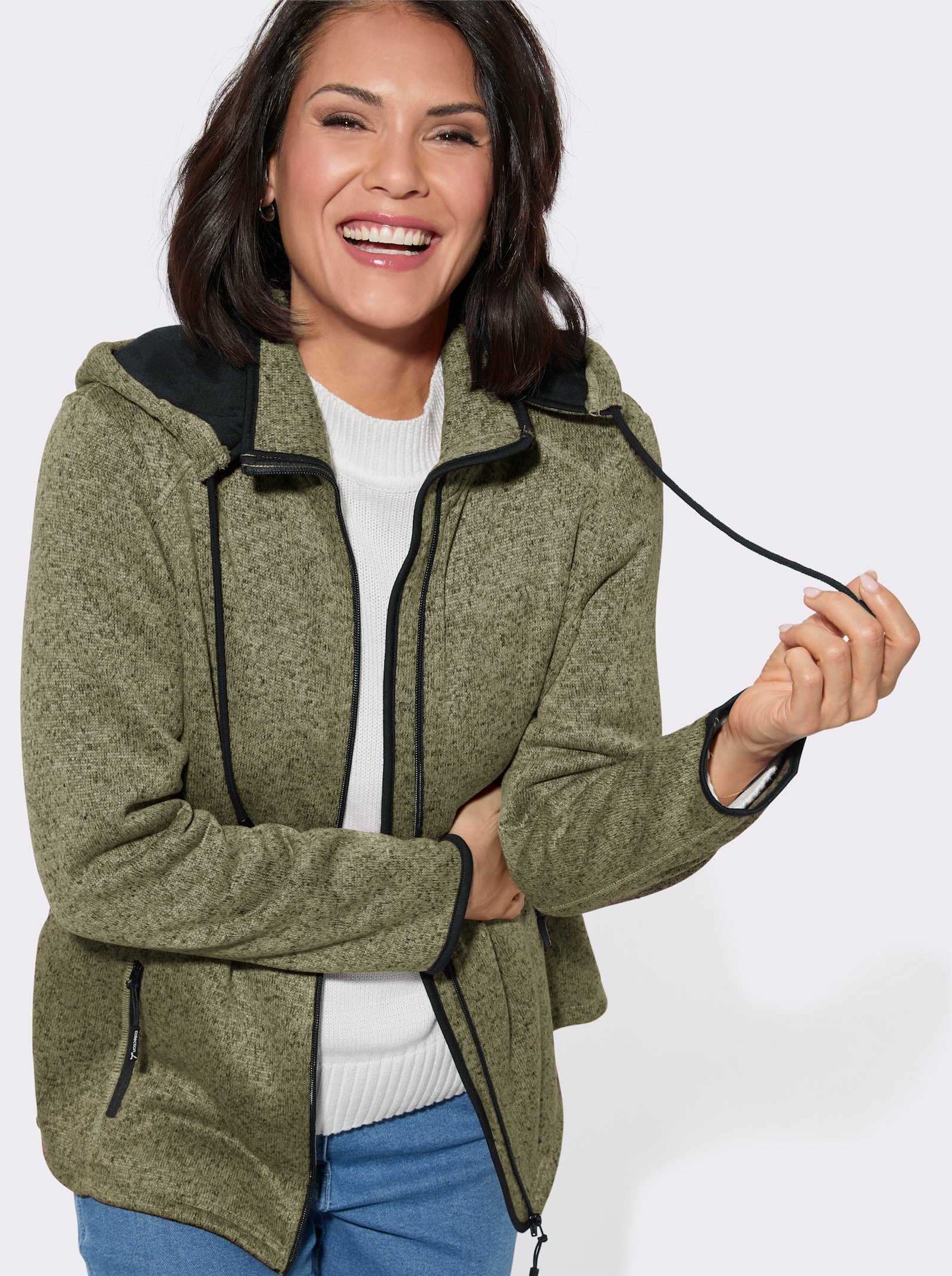 Fleecejacke mit Antipilling-Ausrüstung - schilf-meliert