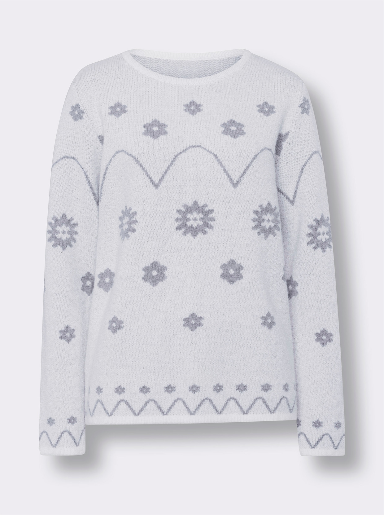 heine Pullover met lange mouwen - champagne/steengrijs gedessineerd