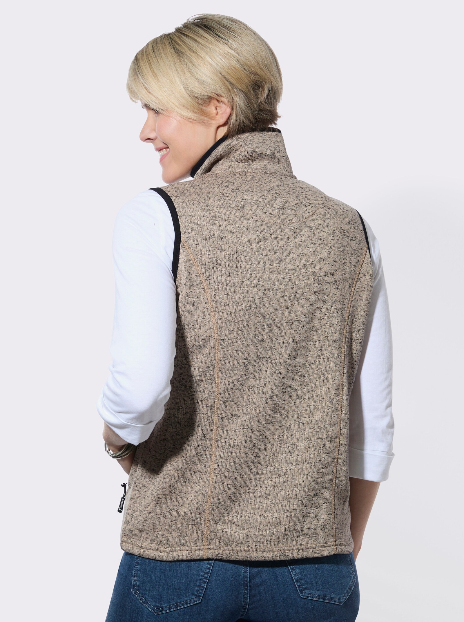 Fleeceweste mit Antipilling-Ausrüstung - beige-meliert