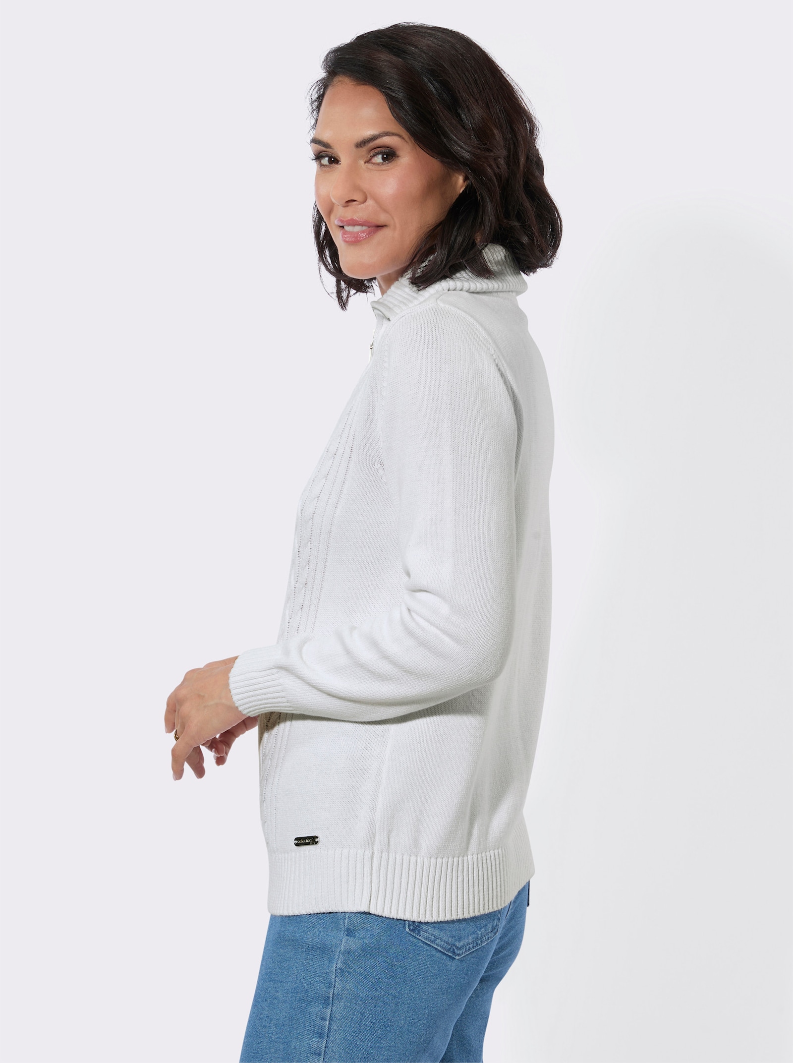 Pull camionneur au mélange de motifs - écru