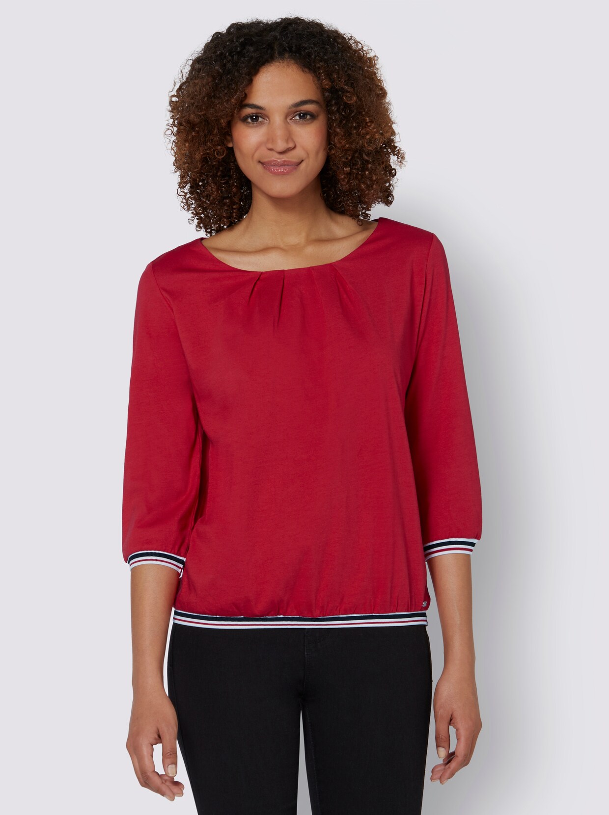 3/4-Arm-Shirt - erdbeerrot