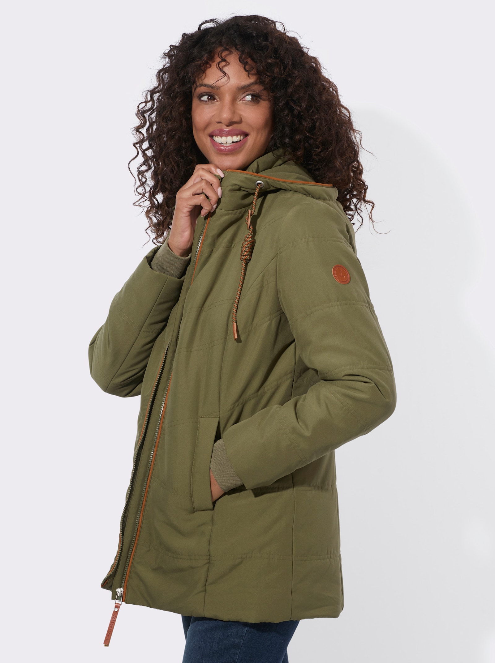 Steppjacke mit Innentasche - oliv