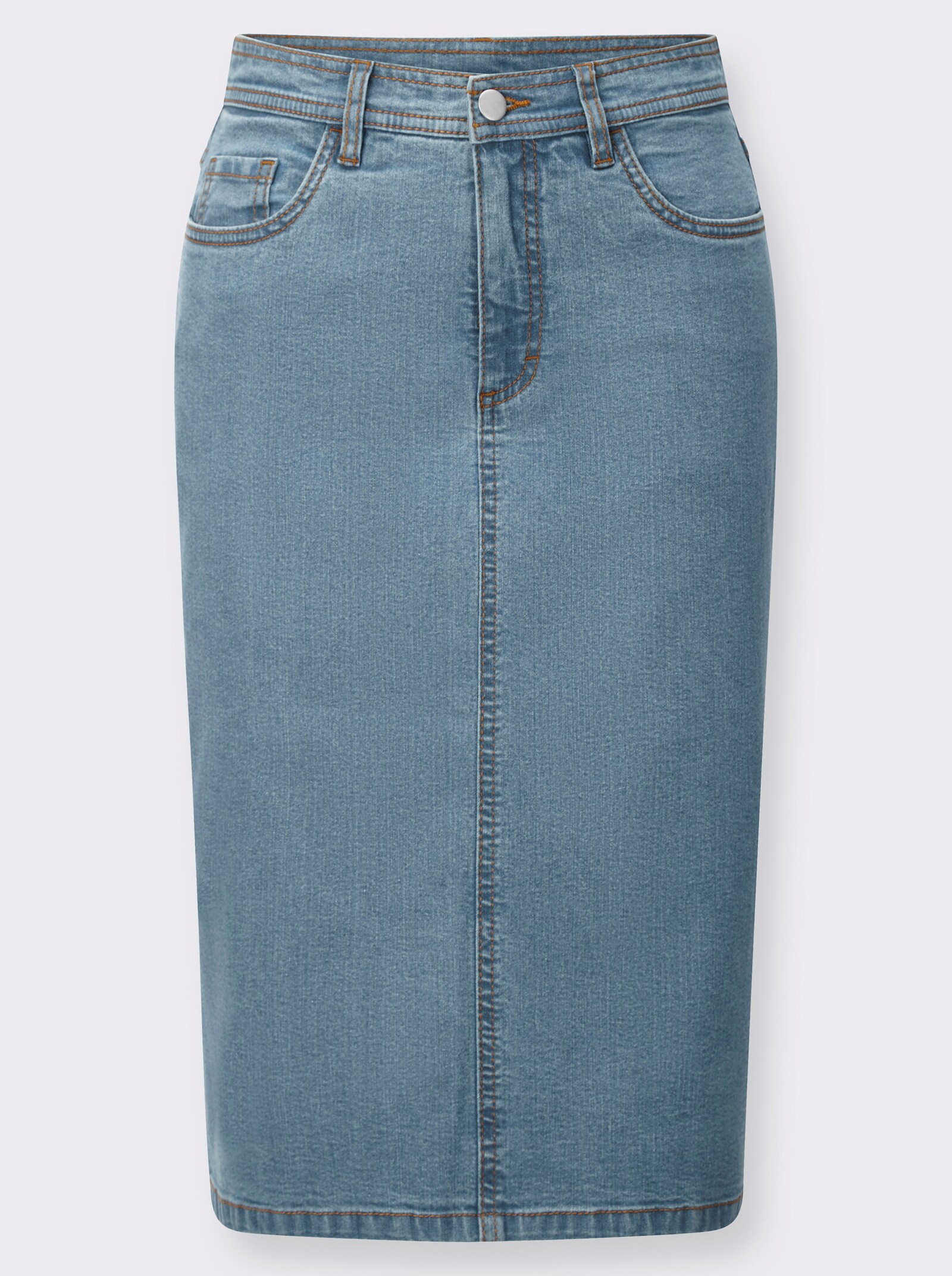 Jeansrock in 5-Pocket-Form - blue-bleached