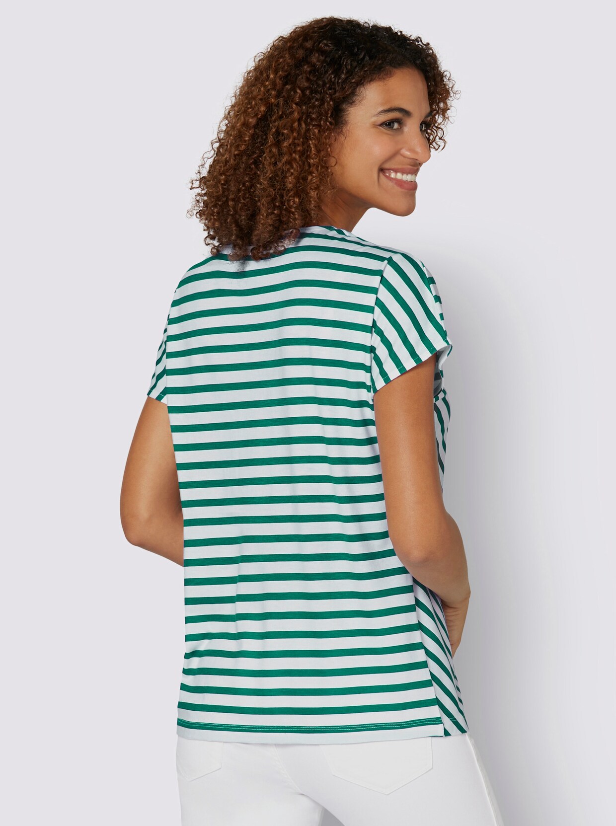 Gestreept shirt - groen/wit gestreept