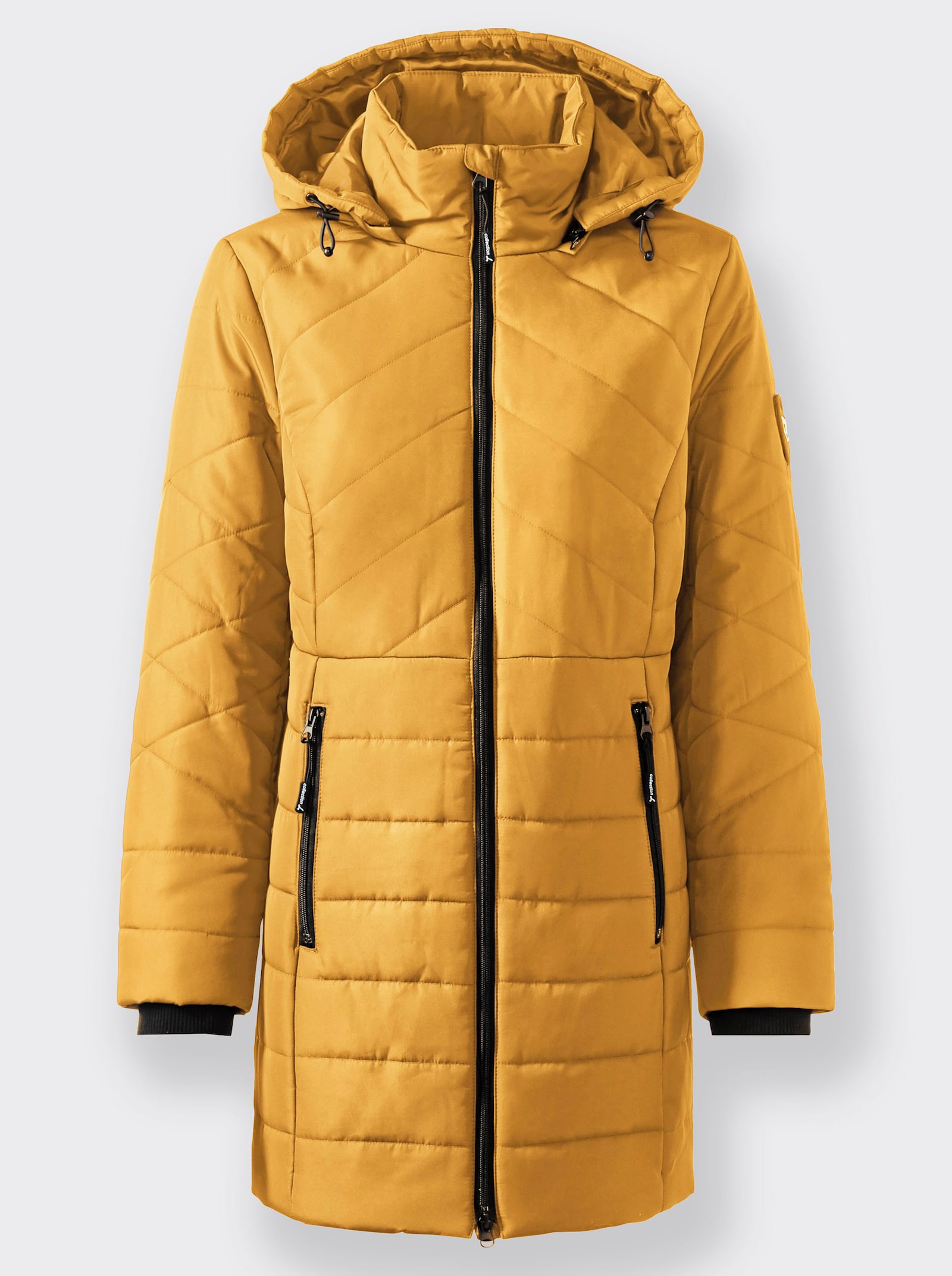 Steppjacke mit seitlichen Reißverschlüssen - ocker