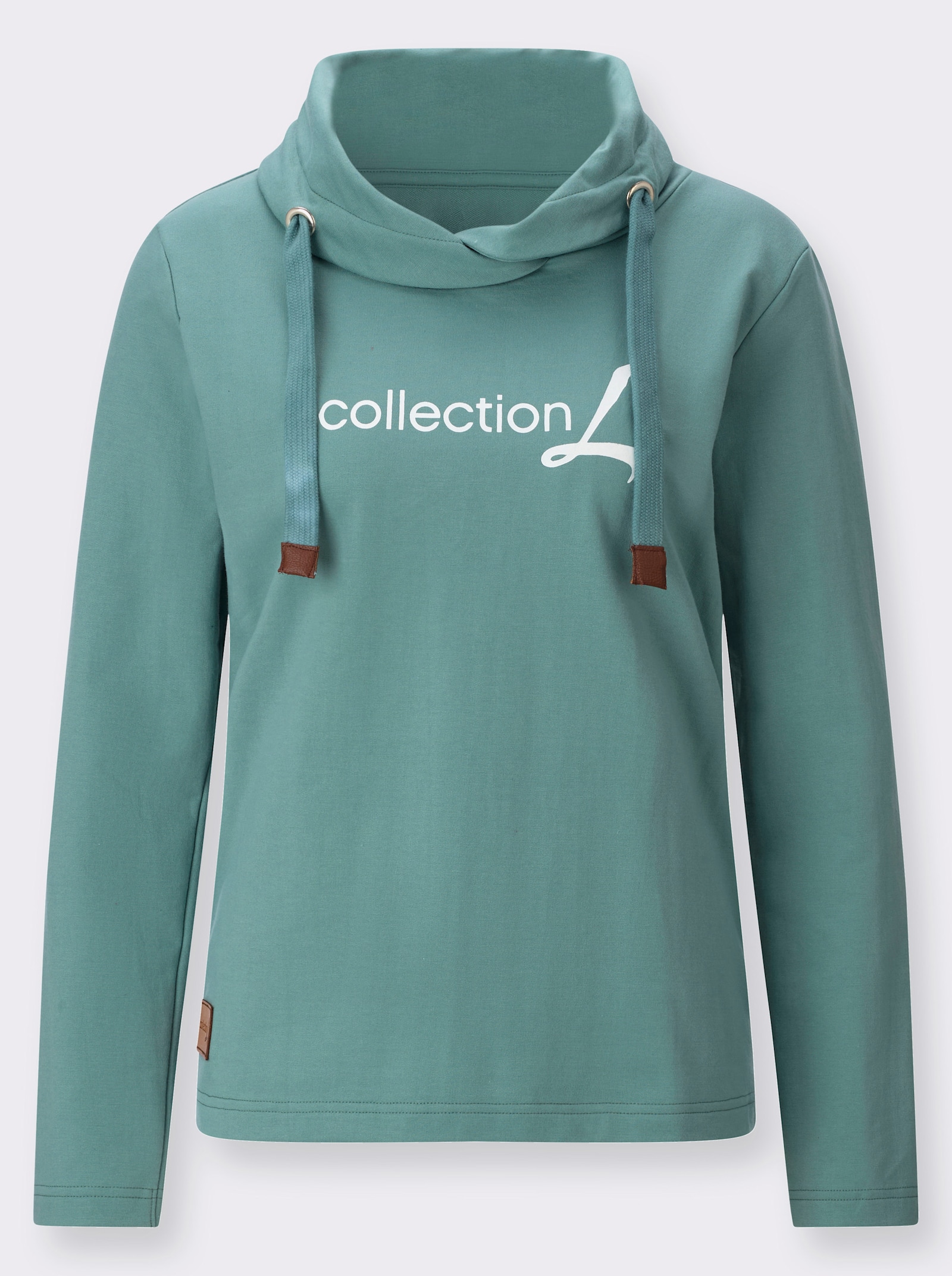  Sweatshirt mit Schriftzug im Vorderteil - jade