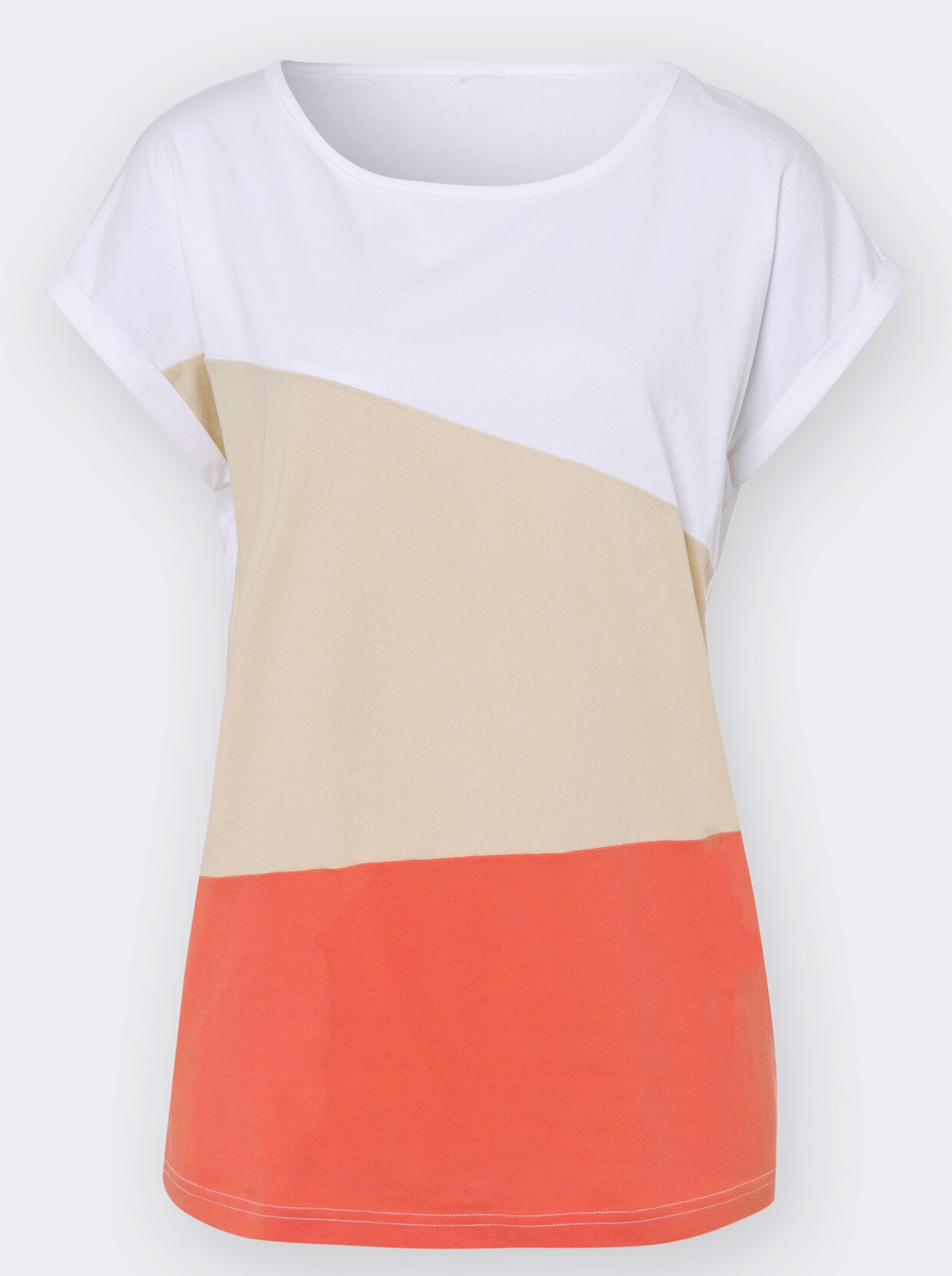 T-shirt - zand/mandarijn