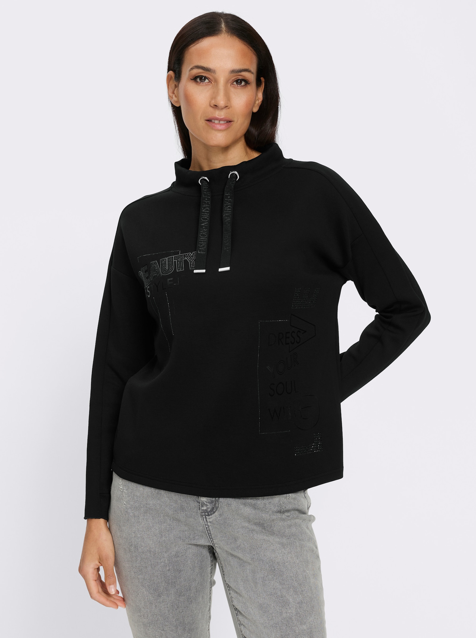 heine Sweatshirt met opschrift - zwart