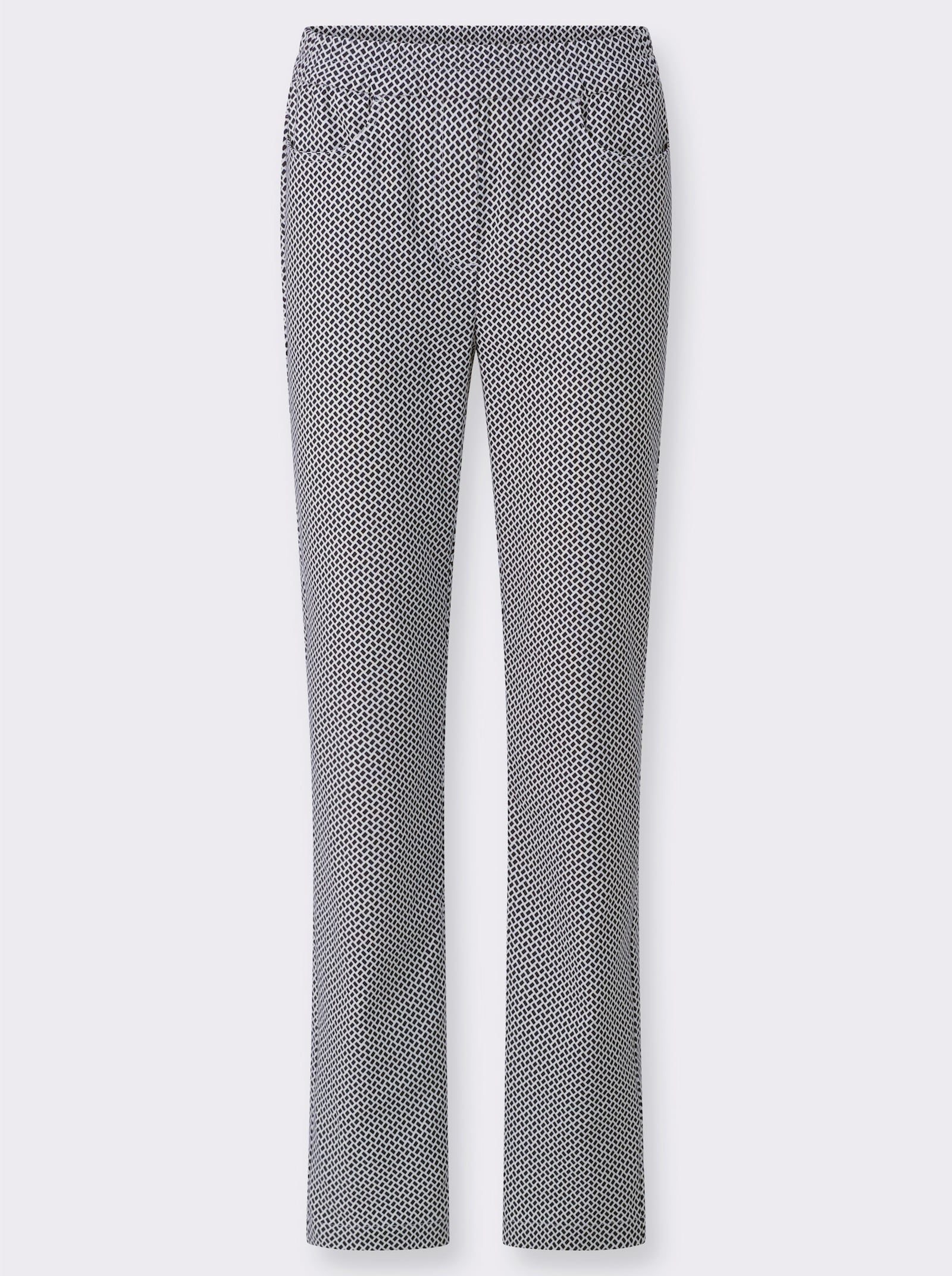 Schlupfhose mit Rundum-Dehnbund - marine-ecru-bedruckt