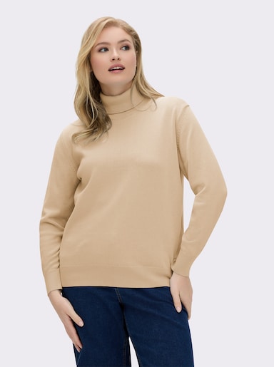 Rollkragenpullover - beige