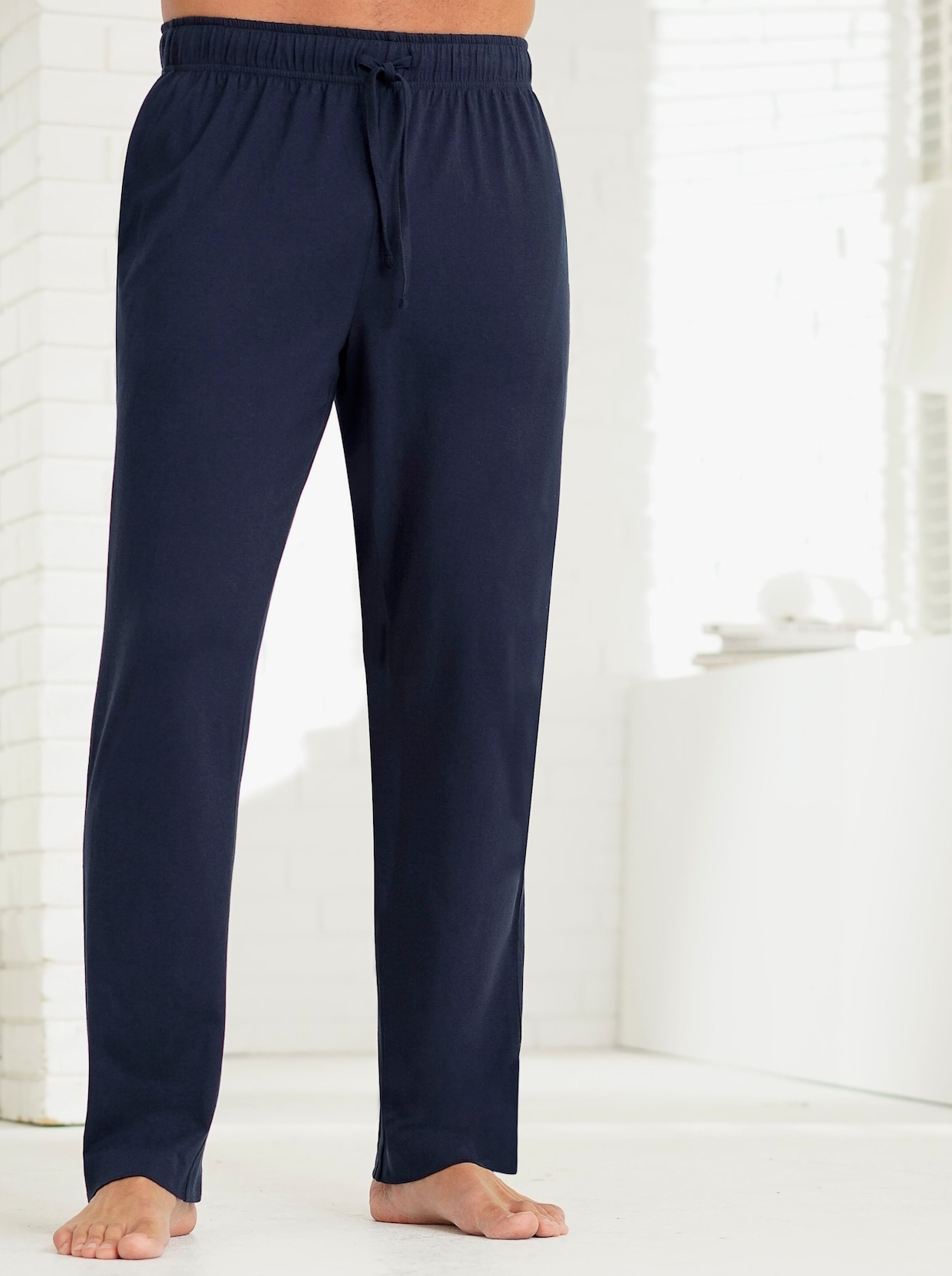 wäschepur men Dameslegging, lang - marine + antraciet gemêleerd