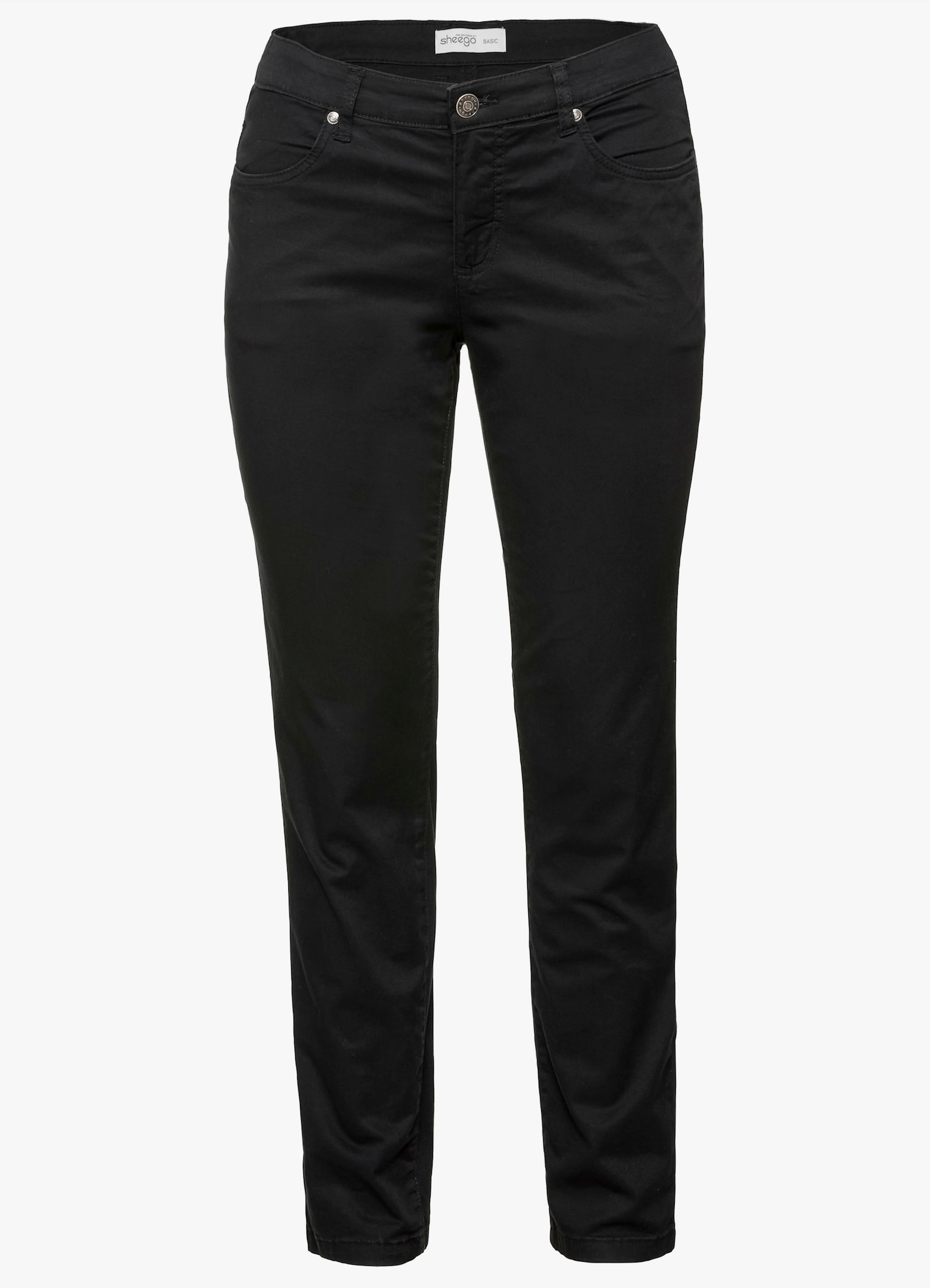 sheego Hose in schmaler Form, aus Twill - schwarz