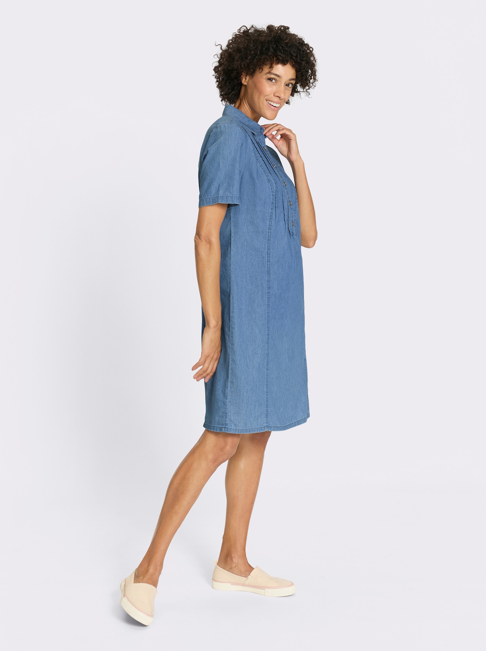 Jeanskleid in leichter Qualität - blue-bleached