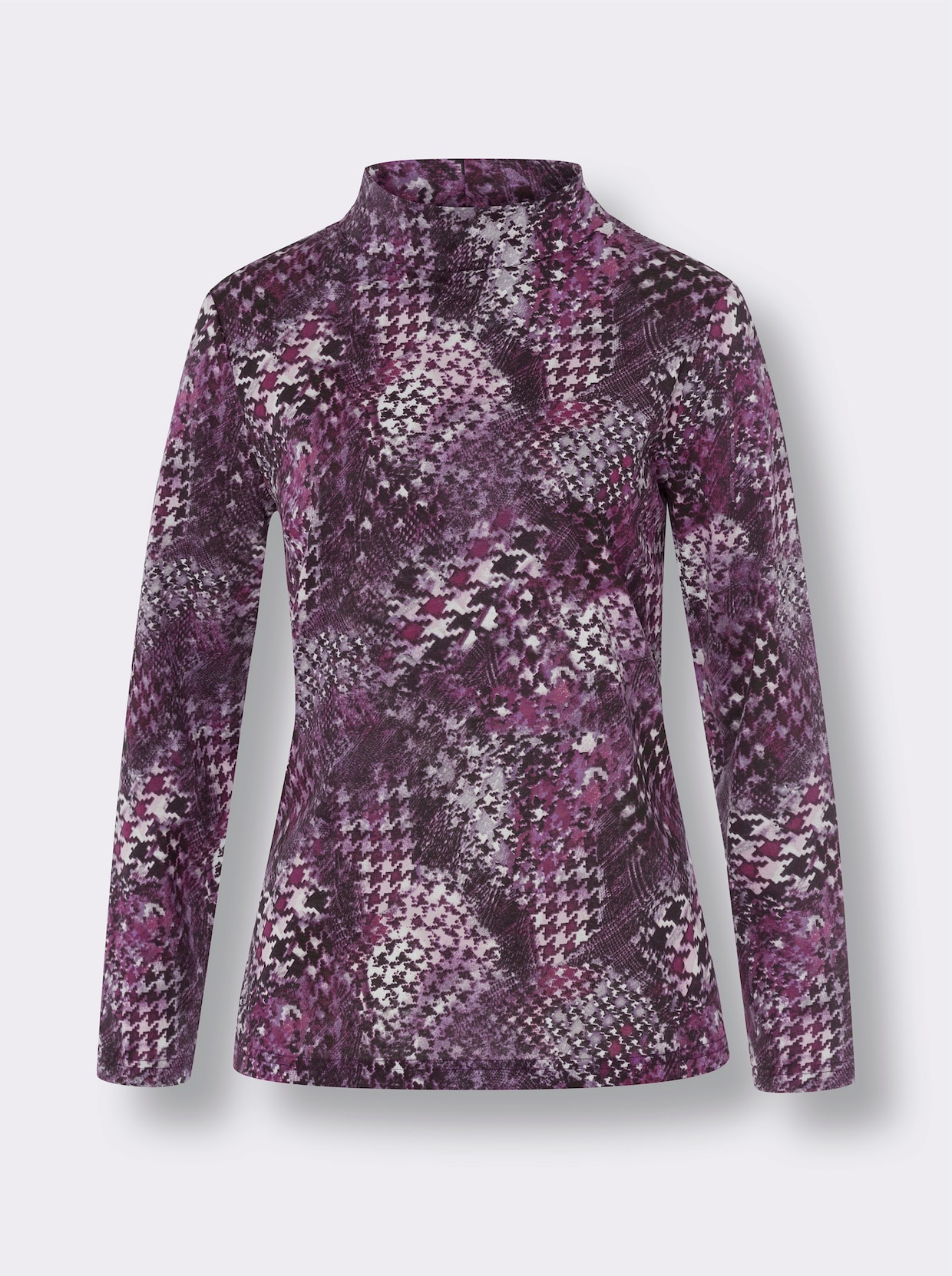 Shirt met opstaande kraag - bordeaux/zwart bedrukt