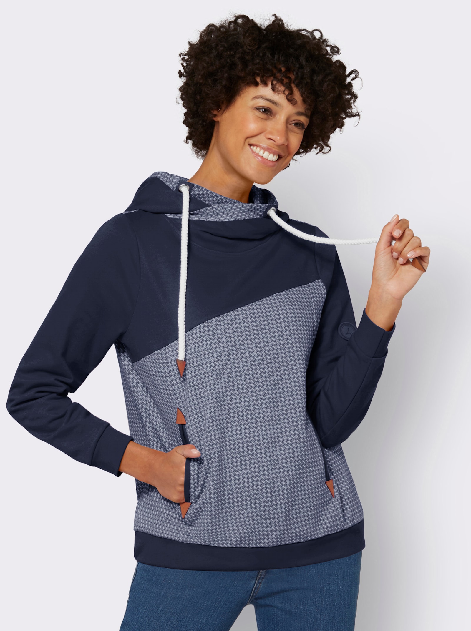Sweatshirt mit Kapuze - marine
