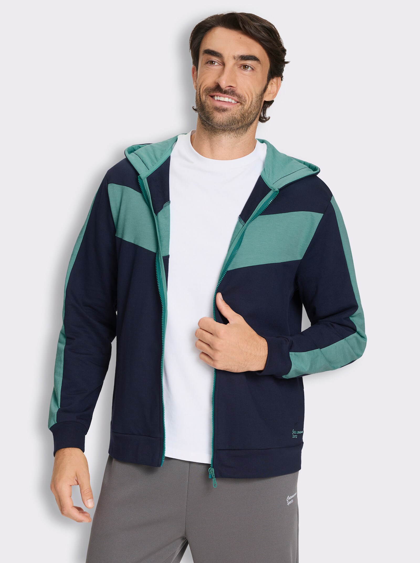Catamaran Sports Sweatjacke mit Kapuze - marine-salbei