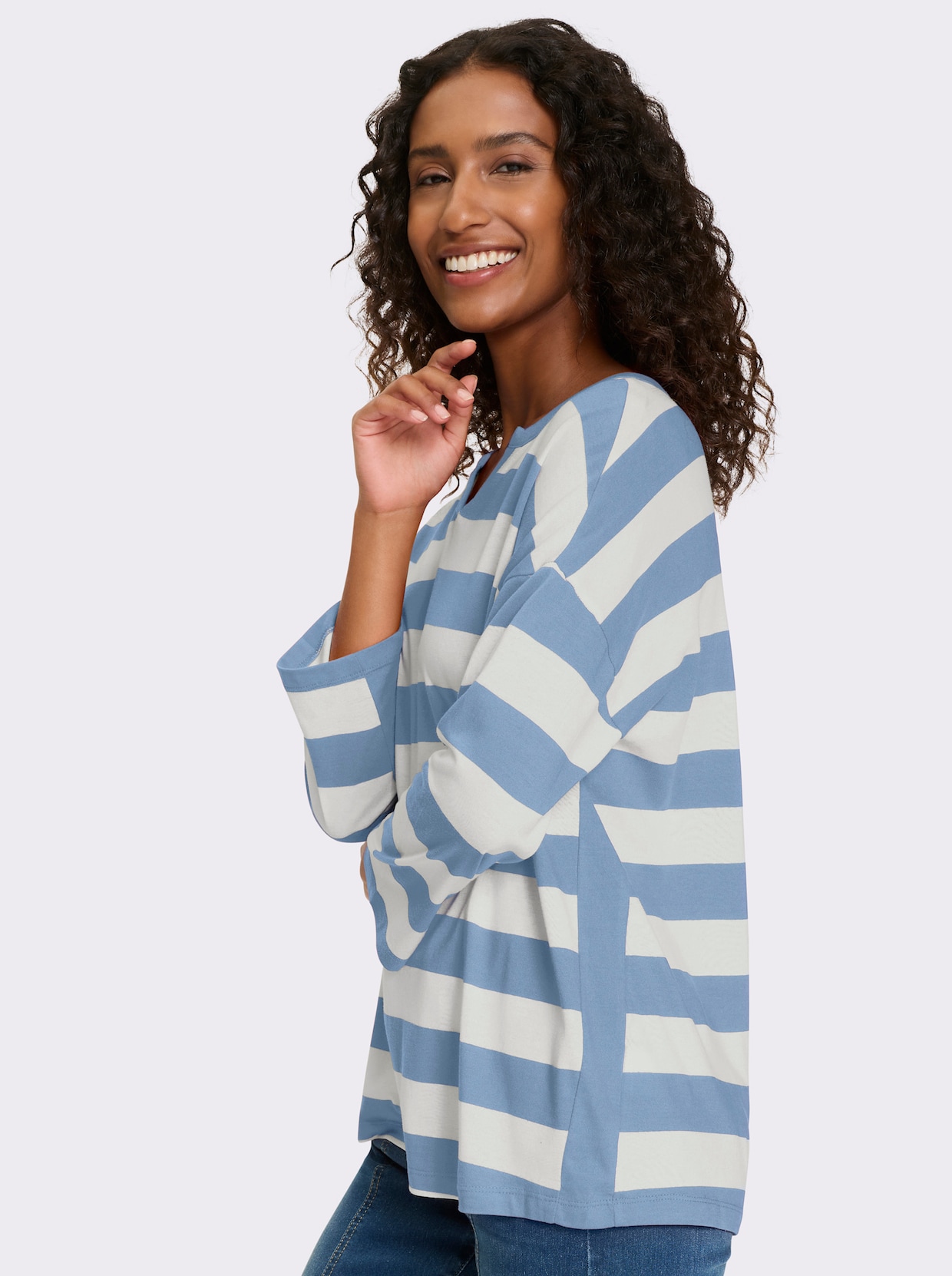 heine Ringelshirt - eisblau-weiß-geringelt
