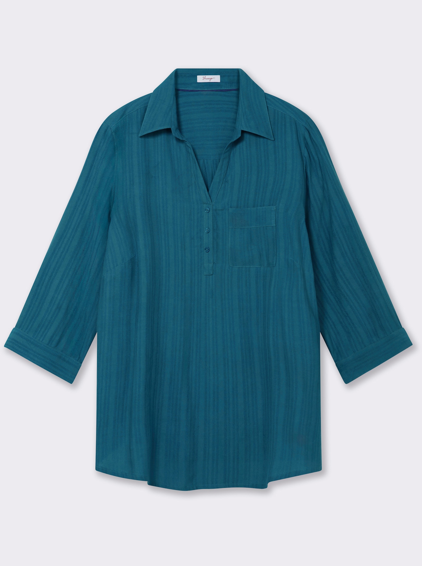 sheego Tunika mit 3/4-Arm und Brusttasche - topas